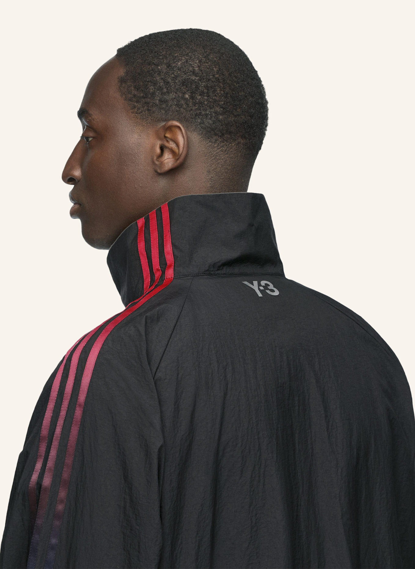 Y-3 Y-3 3-STREIFEN-NYLON-TRAININGSJACKE MIT FARBVERLAUF: SCHWARZ