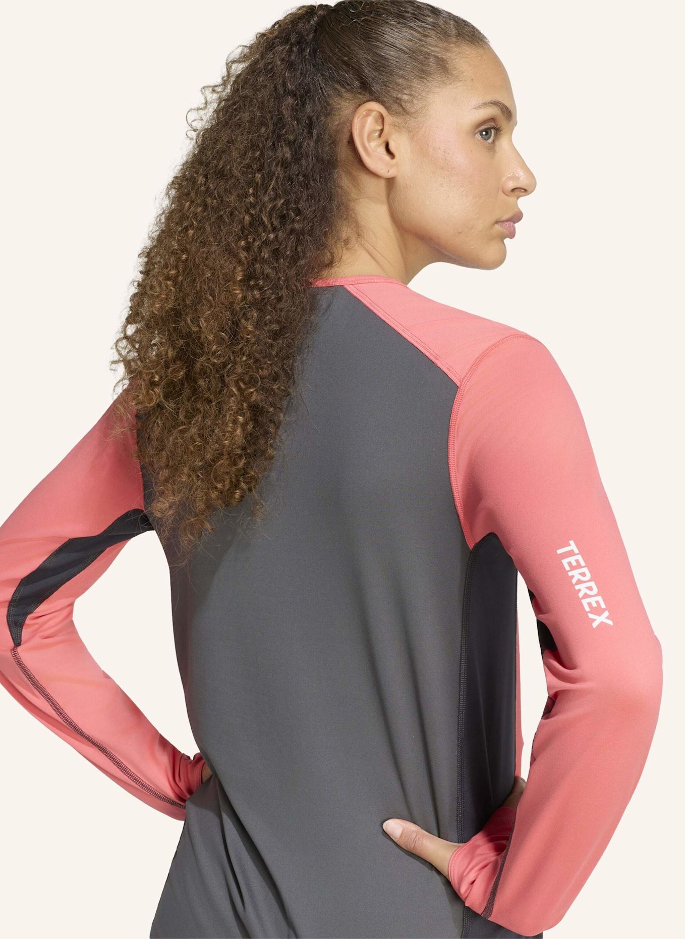 adidas TERREX TERREX MULTI BASELAYER SHIRT, SYNTHETIK: PINK / DUNKELGRAU