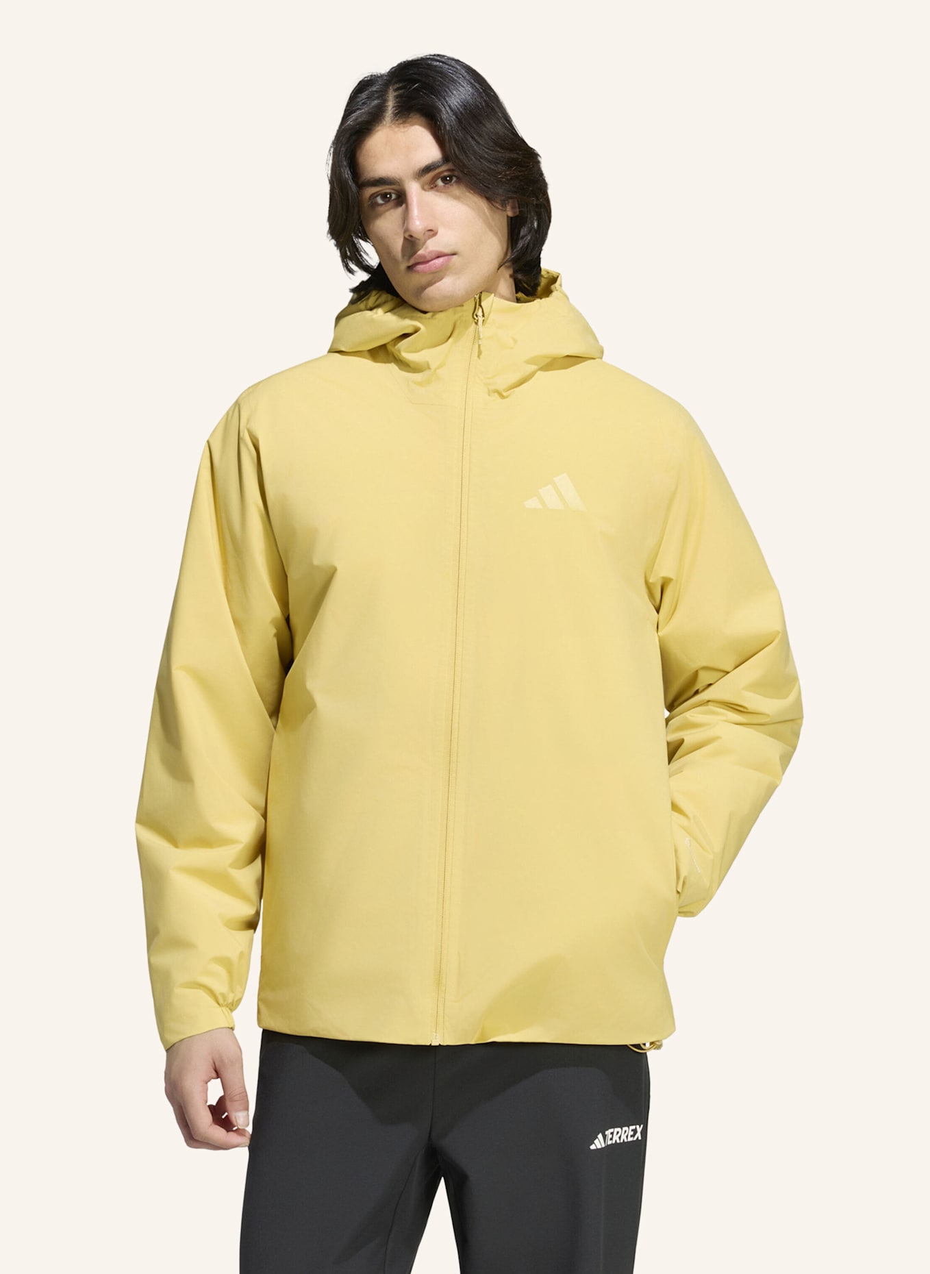 adidas TERREX TERREX MULTI ESSENTIALS CLIMAPROOF KAPUZENJACKE, ISOLIEREND: BEIGE