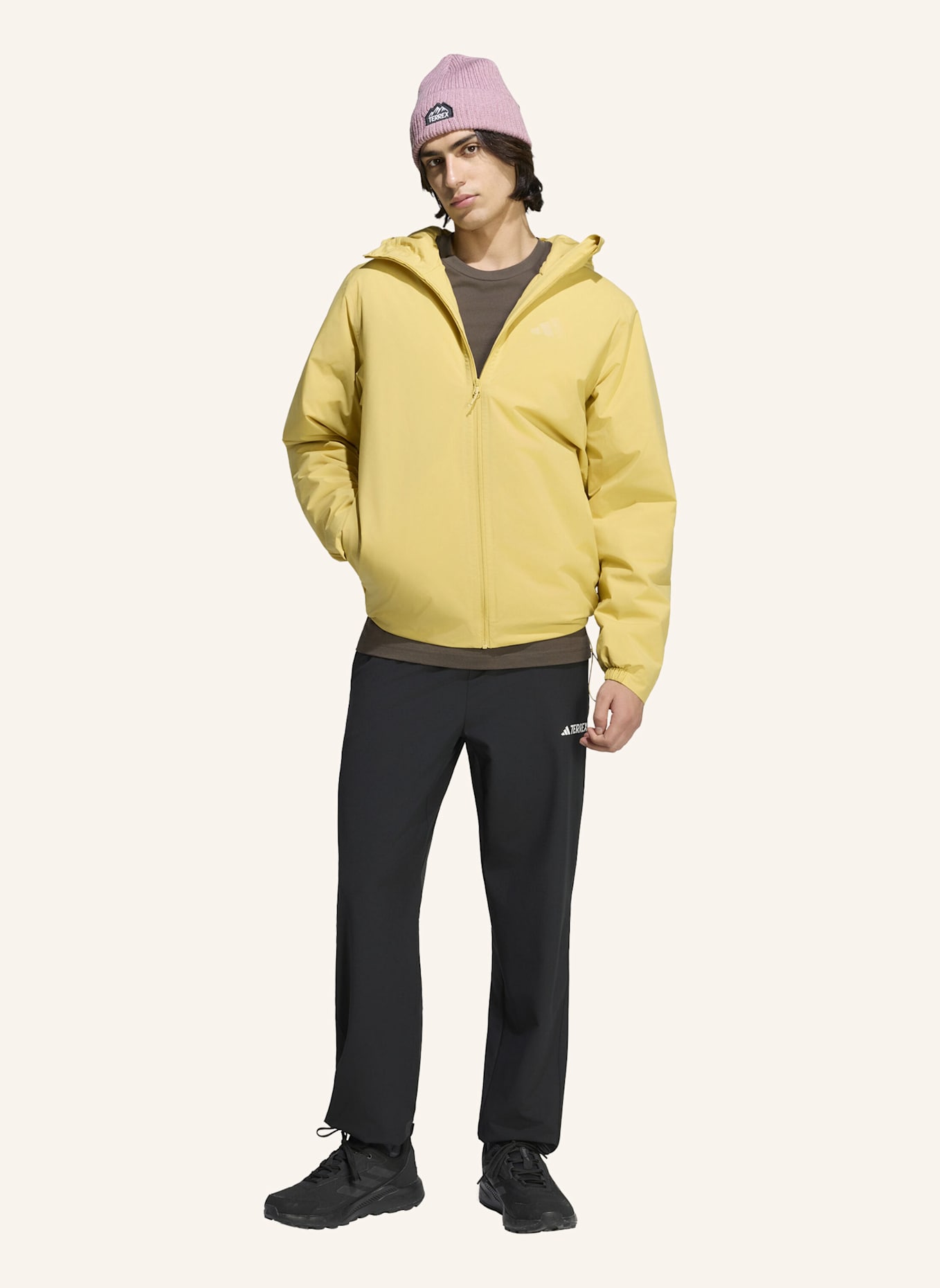 adidas TERREX TERREX MULTI ESSENTIALS CLIMAPROOF KAPUZENJACKE, ISOLIEREND: BEIGE