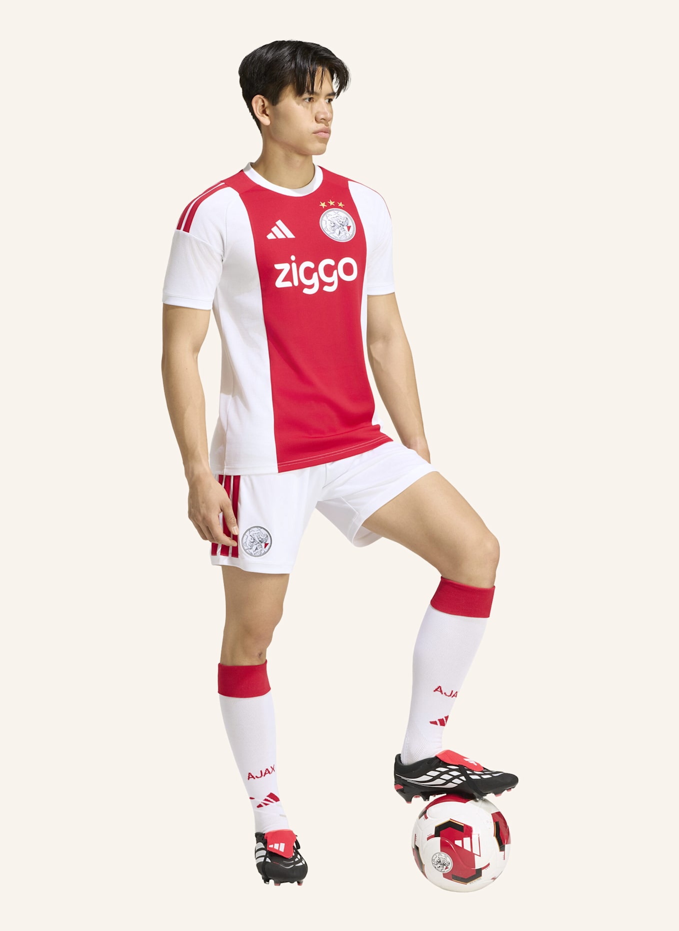 adidas AJAX AMSTERDAM 26/27 HEIMTRIKOT: WEISS