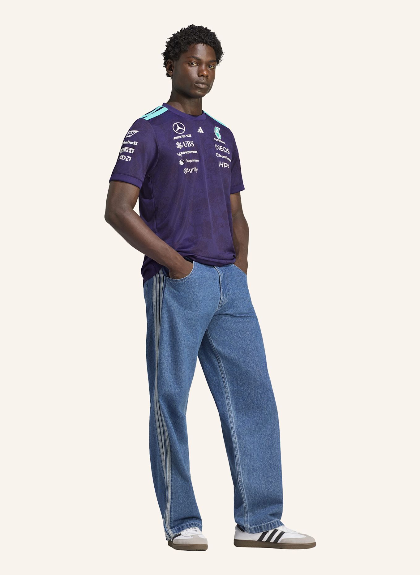 adidas MERCEDES AMG PETRONAS FORMULA 1 TEAM VANDA BLOOM FAHRERTRIKOT: LILA