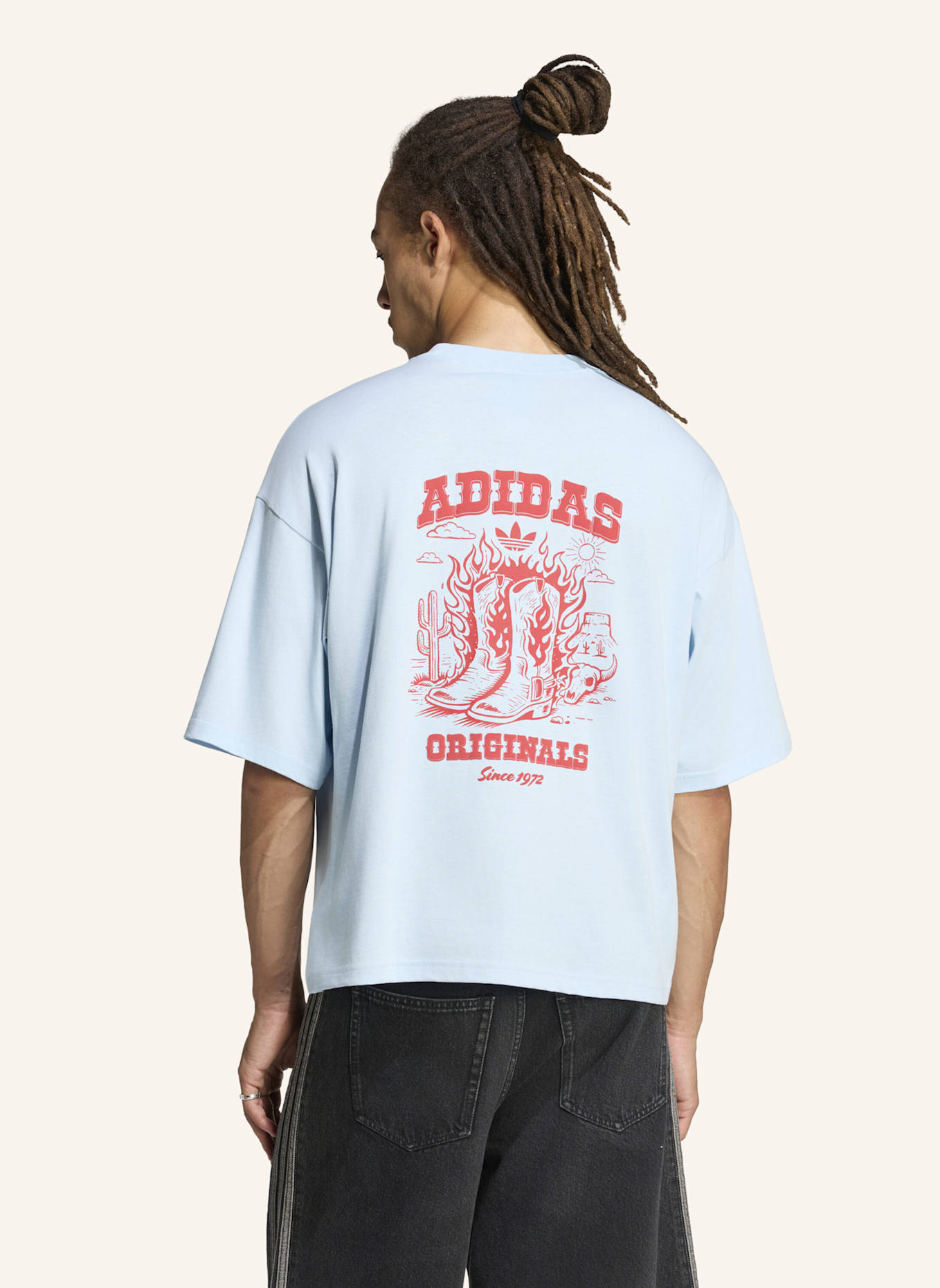 adidas Originals BOOTS GRAFIK T-SHIRT: BLAU