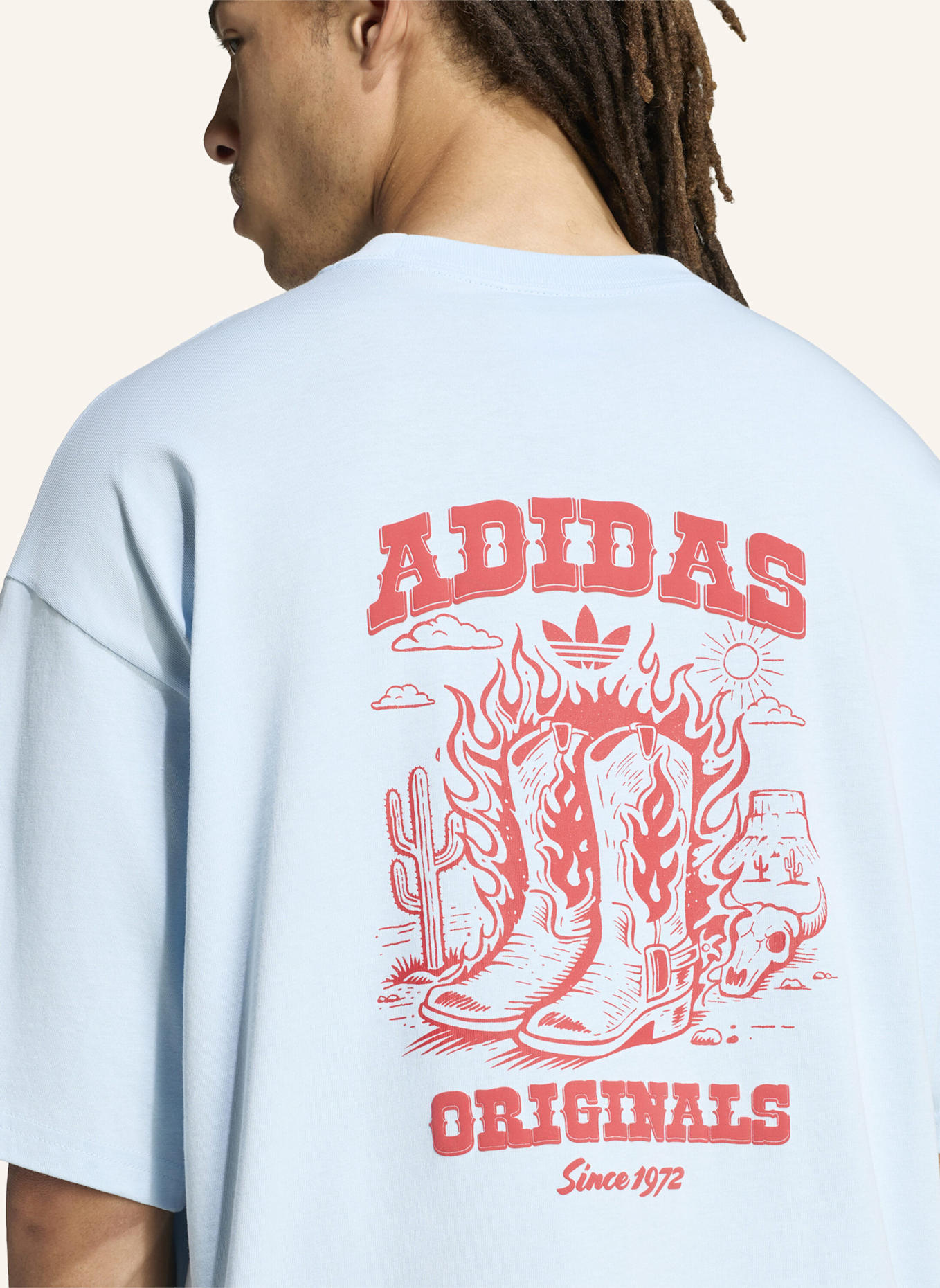 adidas Originals BOOTS GRAFIK T-SHIRT: BLAU