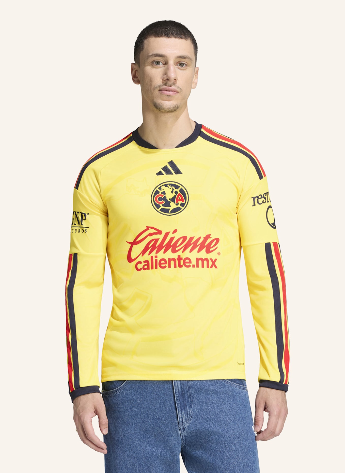adidas CLUB AMERICA 26/27 HEIMTRIKOT, LANGÄRMELIG: GELB/ BLAU