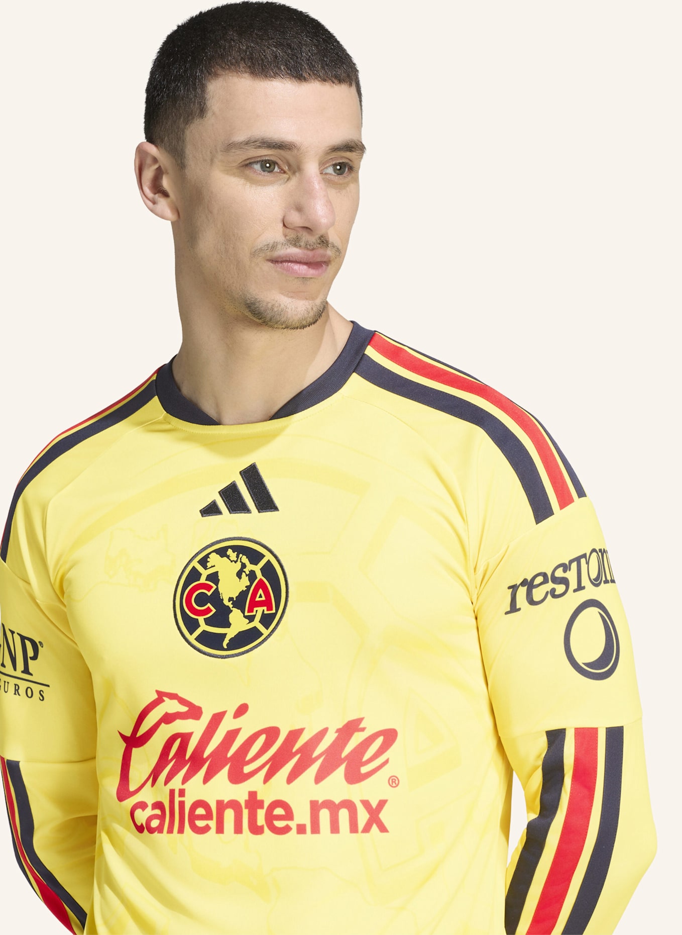 adidas CLUB AMERICA 26/27 HEIMTRIKOT, LANGÄRMELIG: GELB/ BLAU