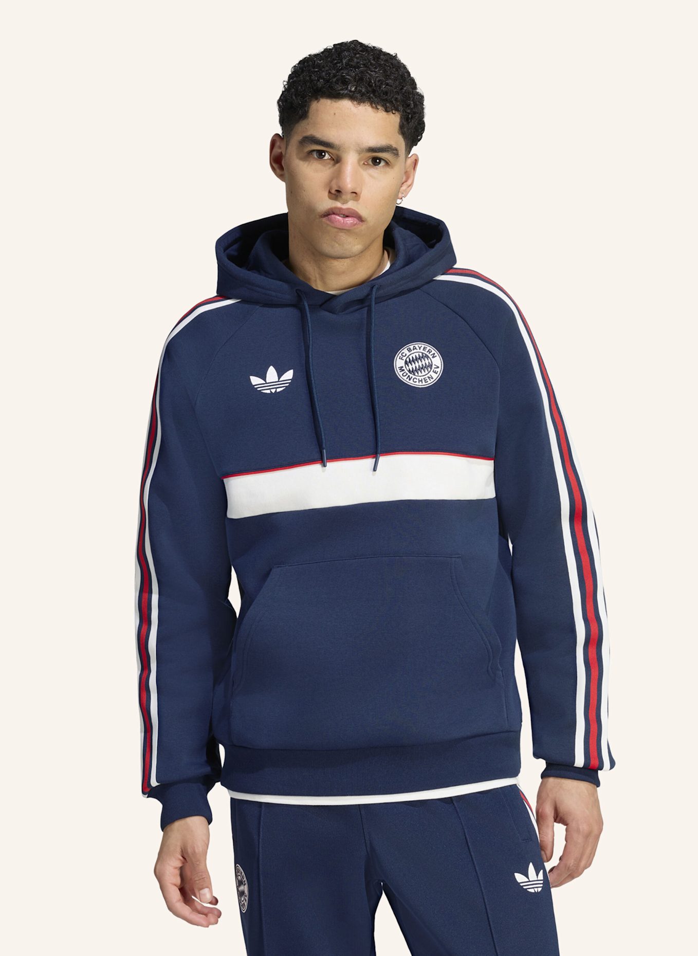 adidas FC BAYERN MÜNCHEN OG HOODIE: BLAU/ WEISS