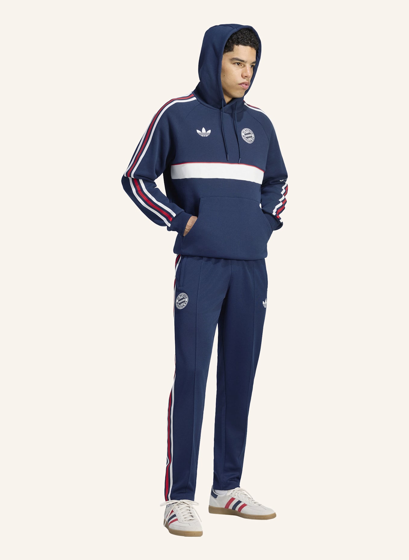 adidas FC BAYERN MÜNCHEN OG HOODIE: BLAU/ WEISS