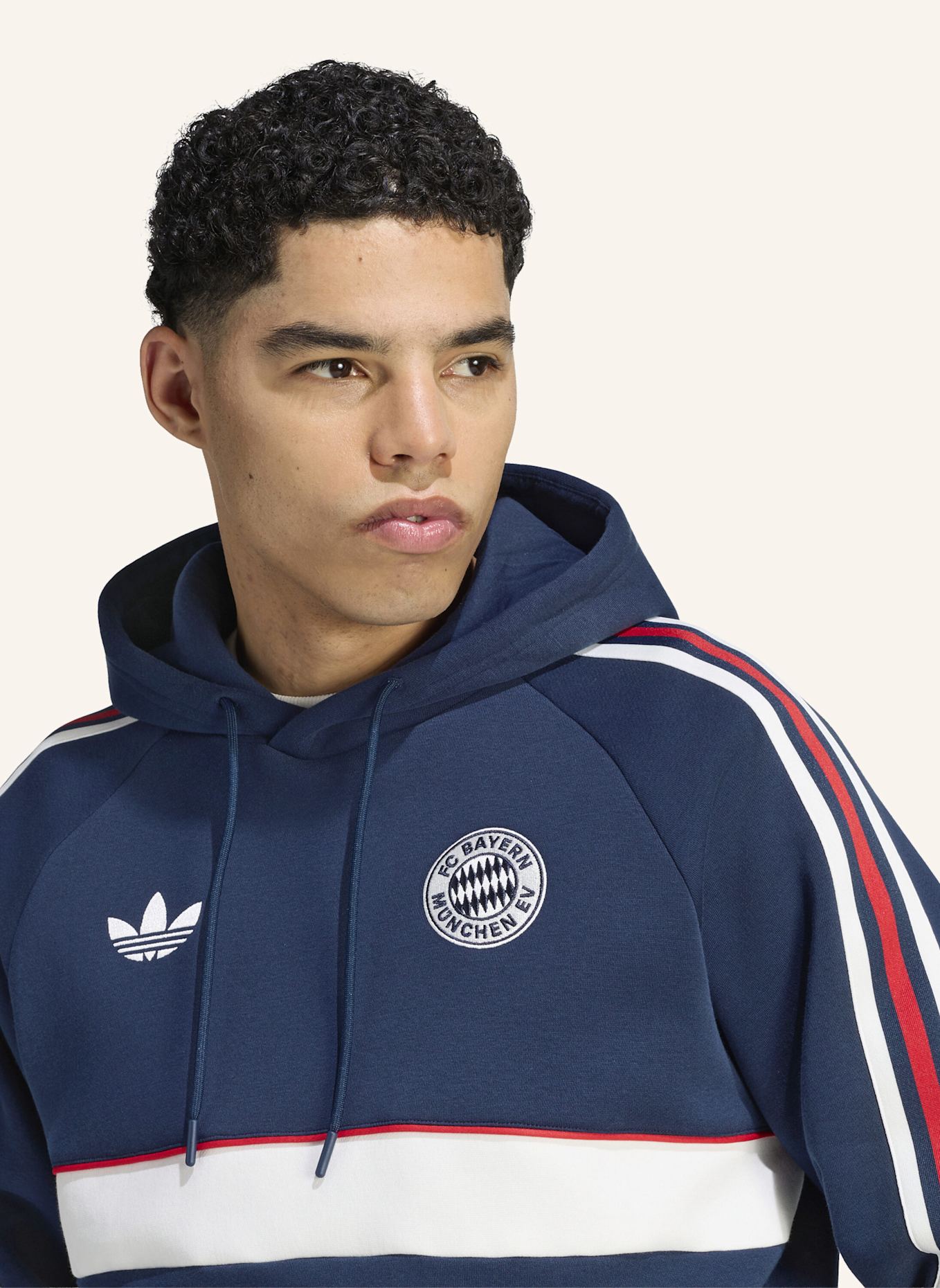 adidas FC BAYERN MÜNCHEN OG HOODIE: BLAU/ WEISS