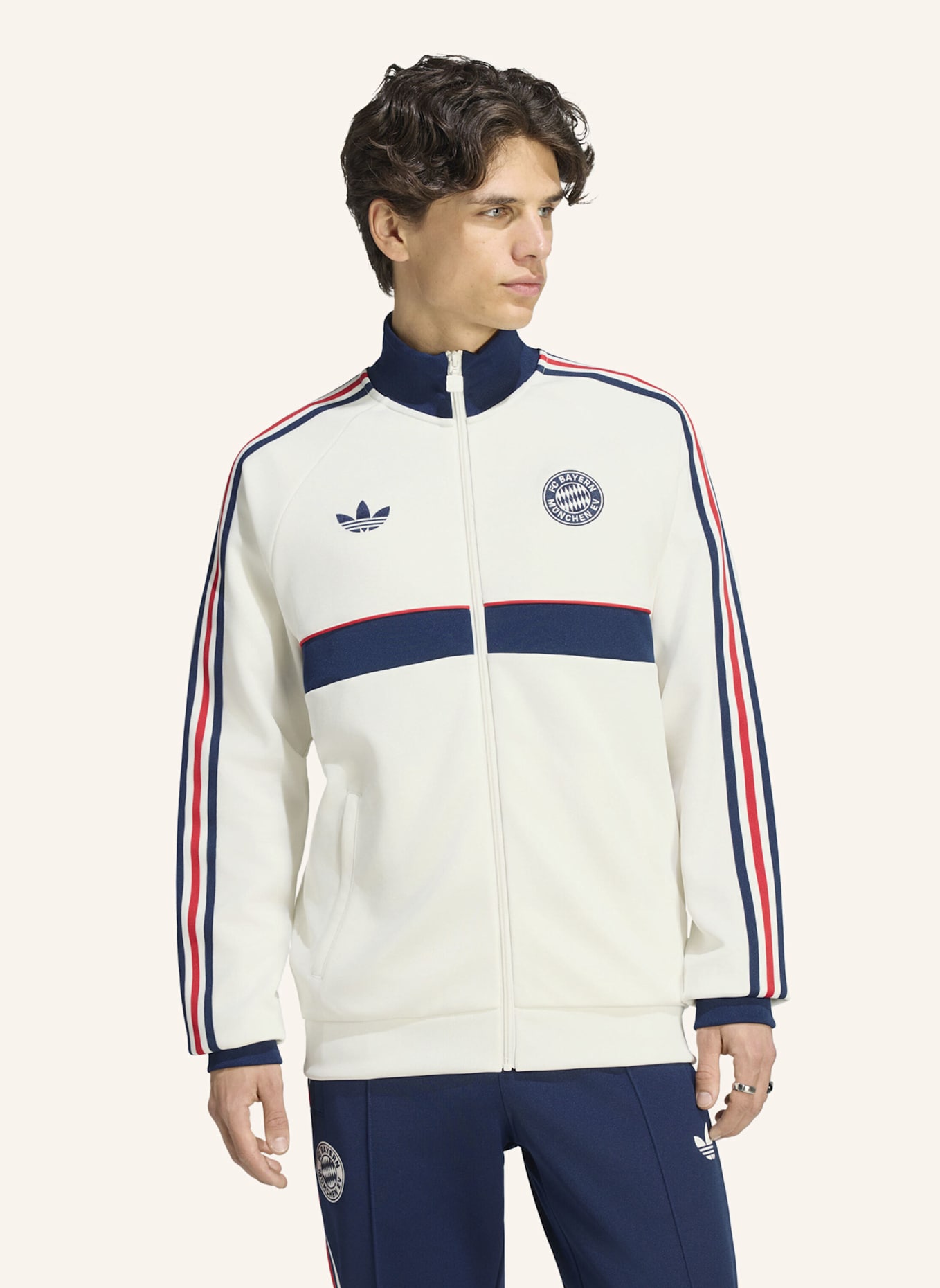 adidas FC BAYERN MÜNCHEN ORIGINALS JACKE: WEISS/ BLAU