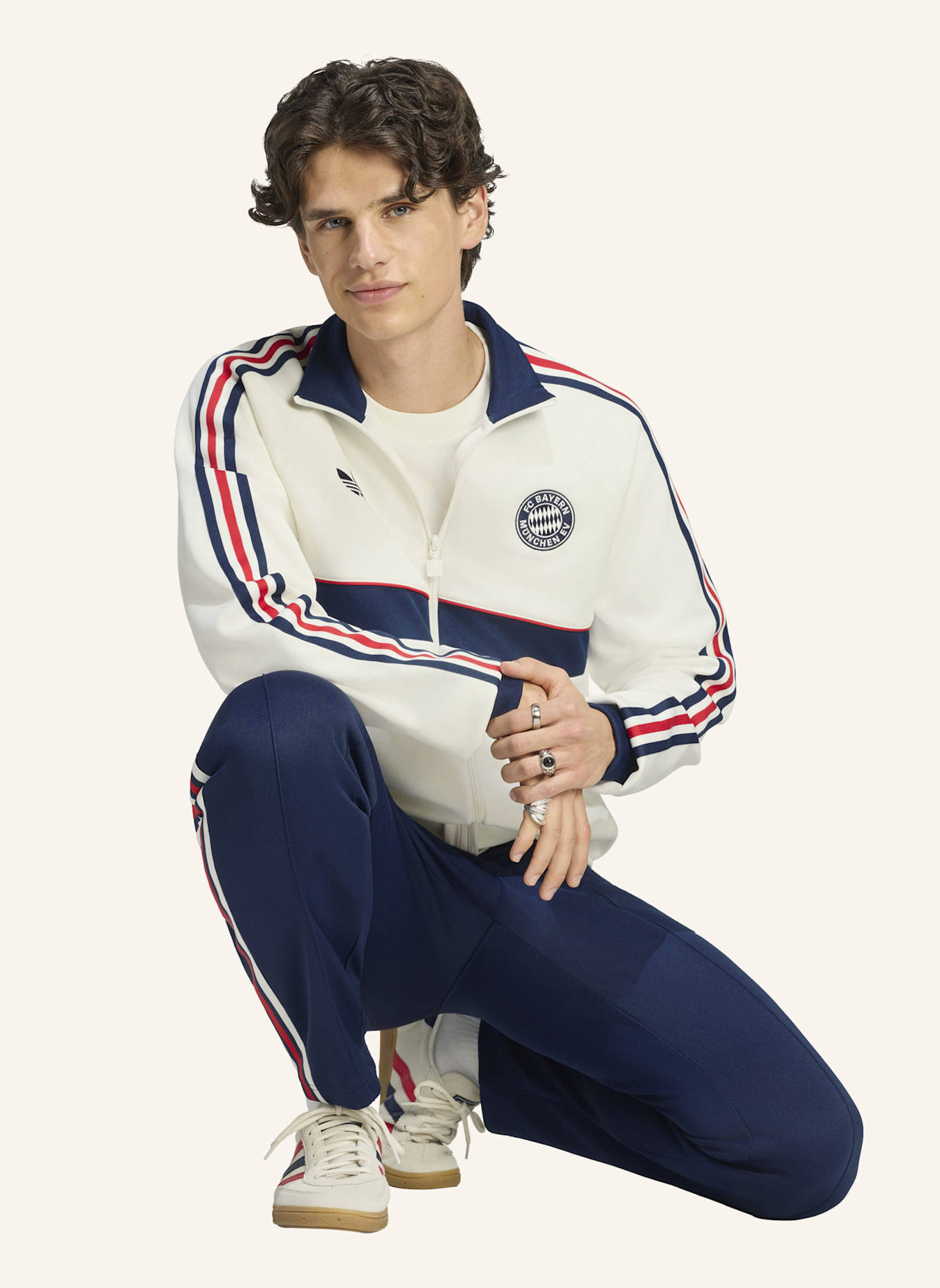 adidas FC BAYERN MÜNCHEN ORIGINALS JACKE: WEISS/ BLAU