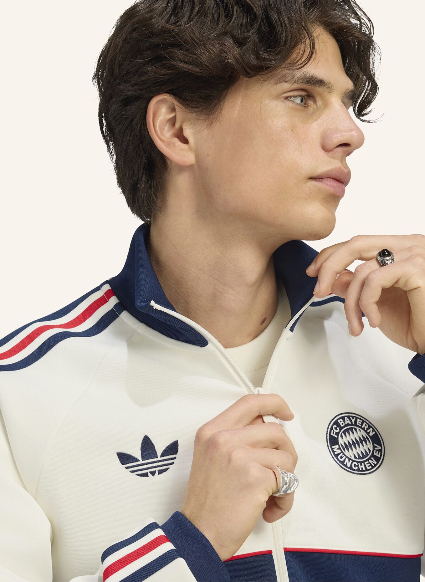 adidas FC BAYERN MÜNCHEN ORIGINALS JACKE: WEISS/ BLAU