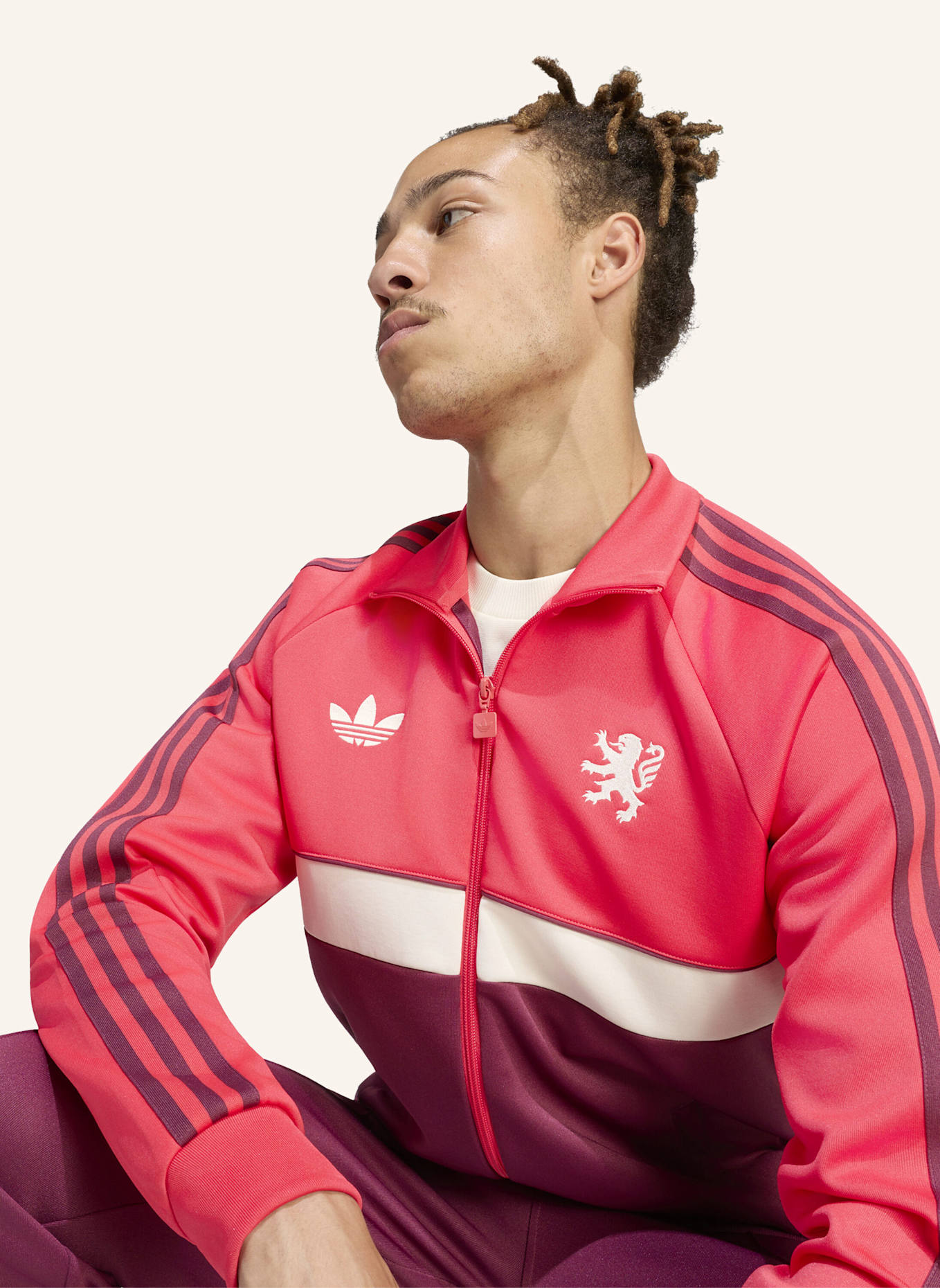 adidas OLYMPIQUE LYON ORIGINALS JACKE: ROSA/ ROT