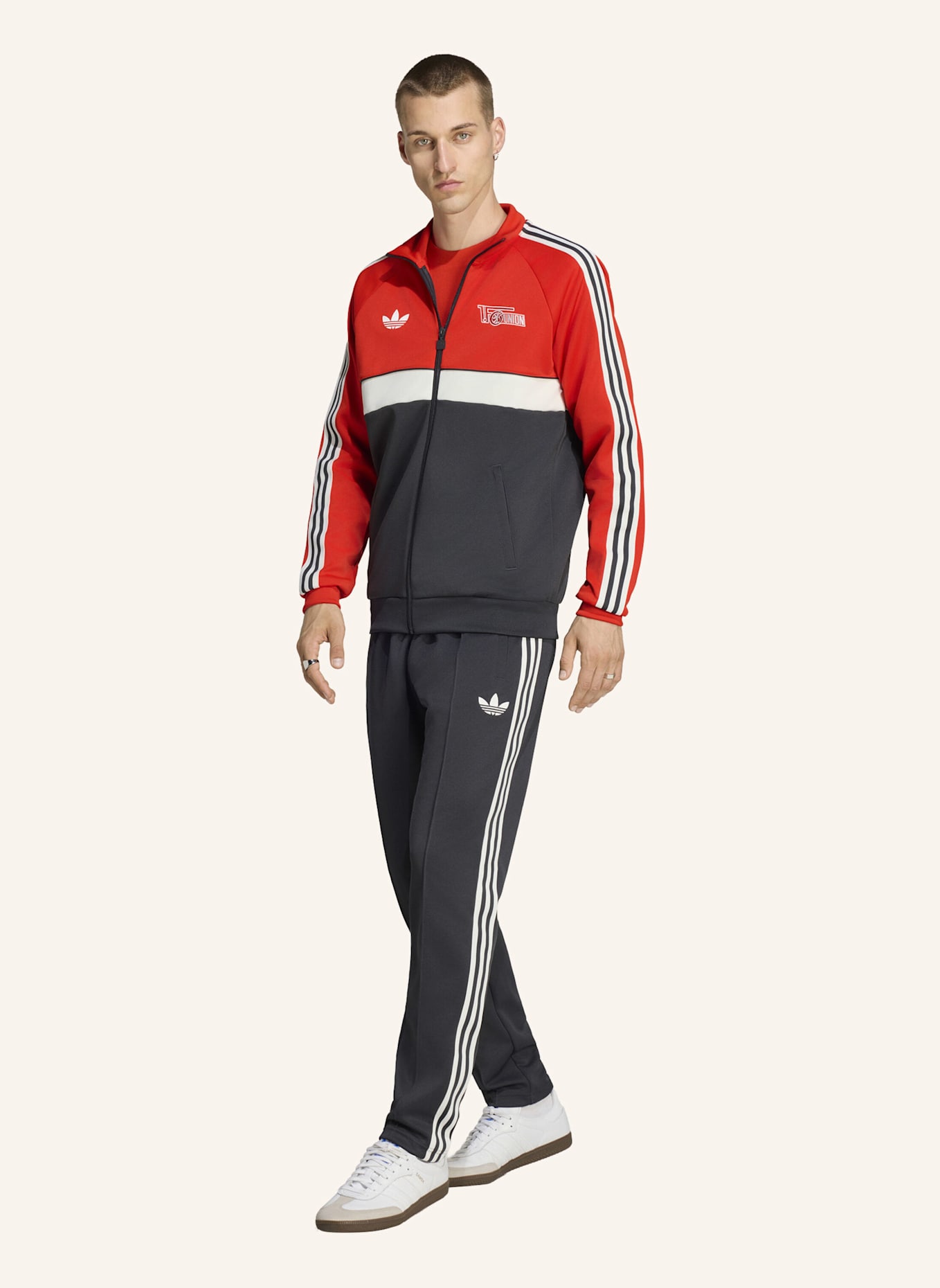 adidas UNION BERLIN ORIGINALS TRACK TOP: ROT/ GRAU