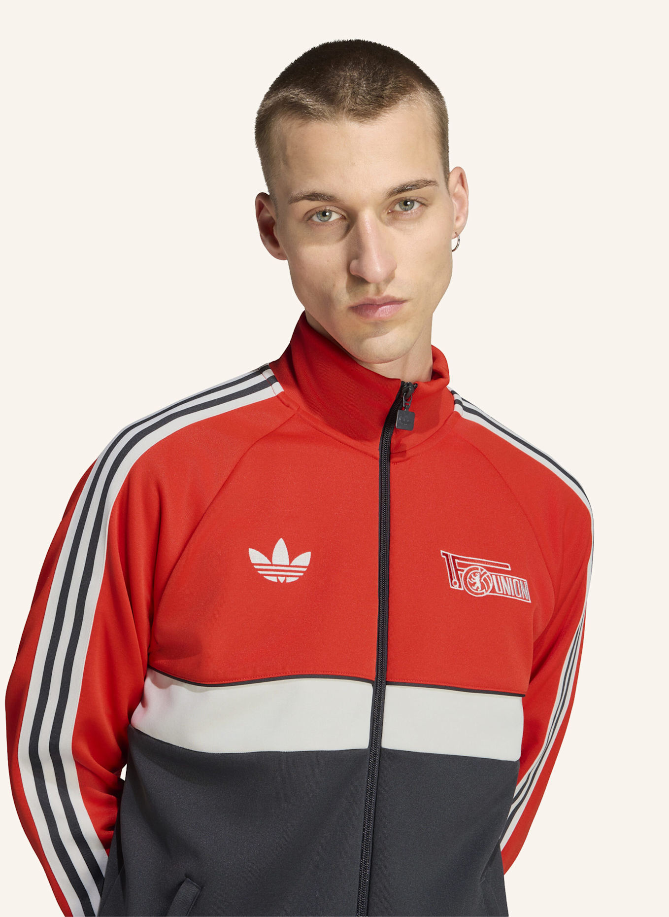 adidas UNION BERLIN ORIGINALS TRACK TOP: ROT/ GRAU