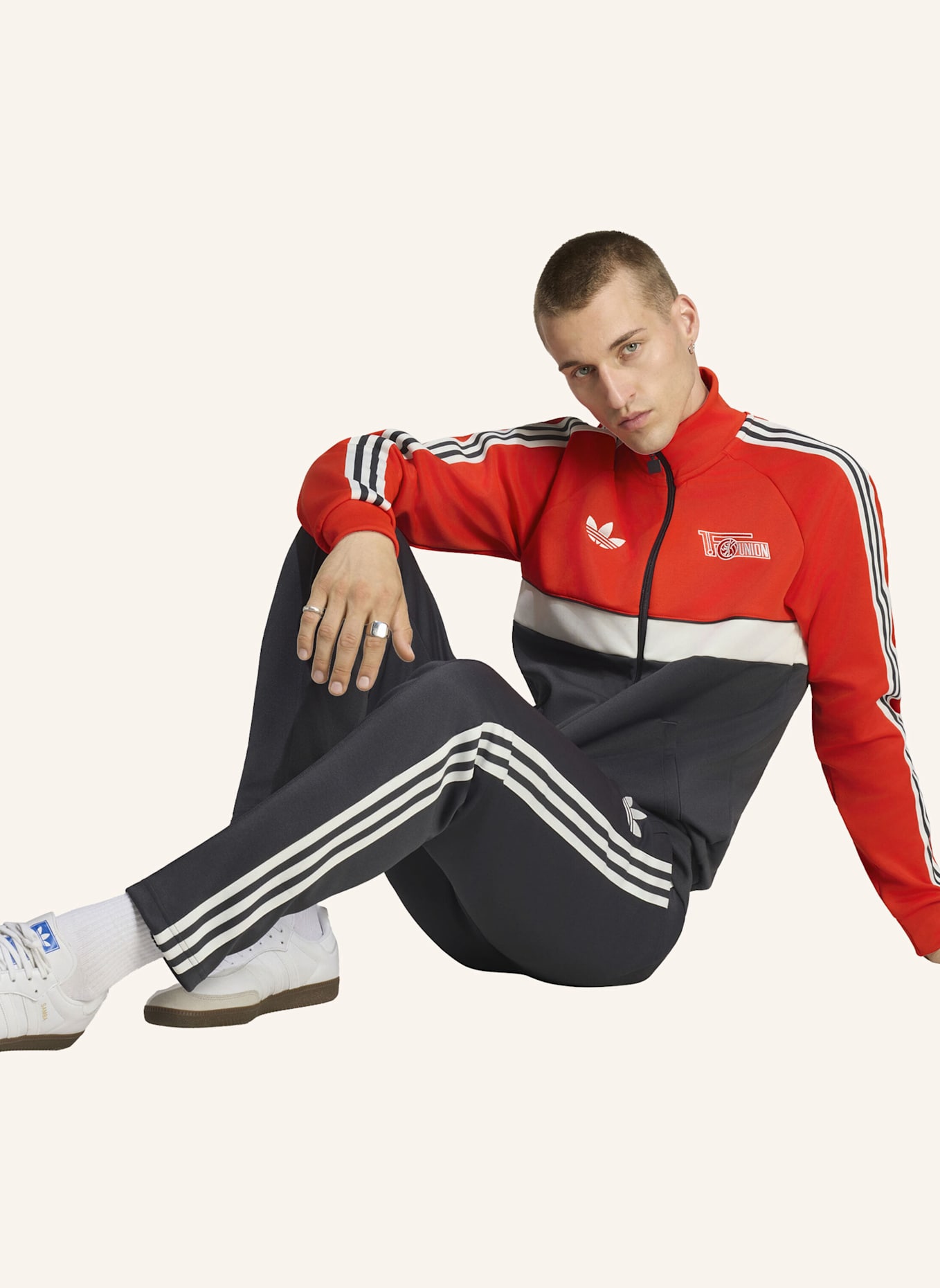 adidas UNION BERLIN ORIGINALS TRACK TOP: ROT/ GRAU