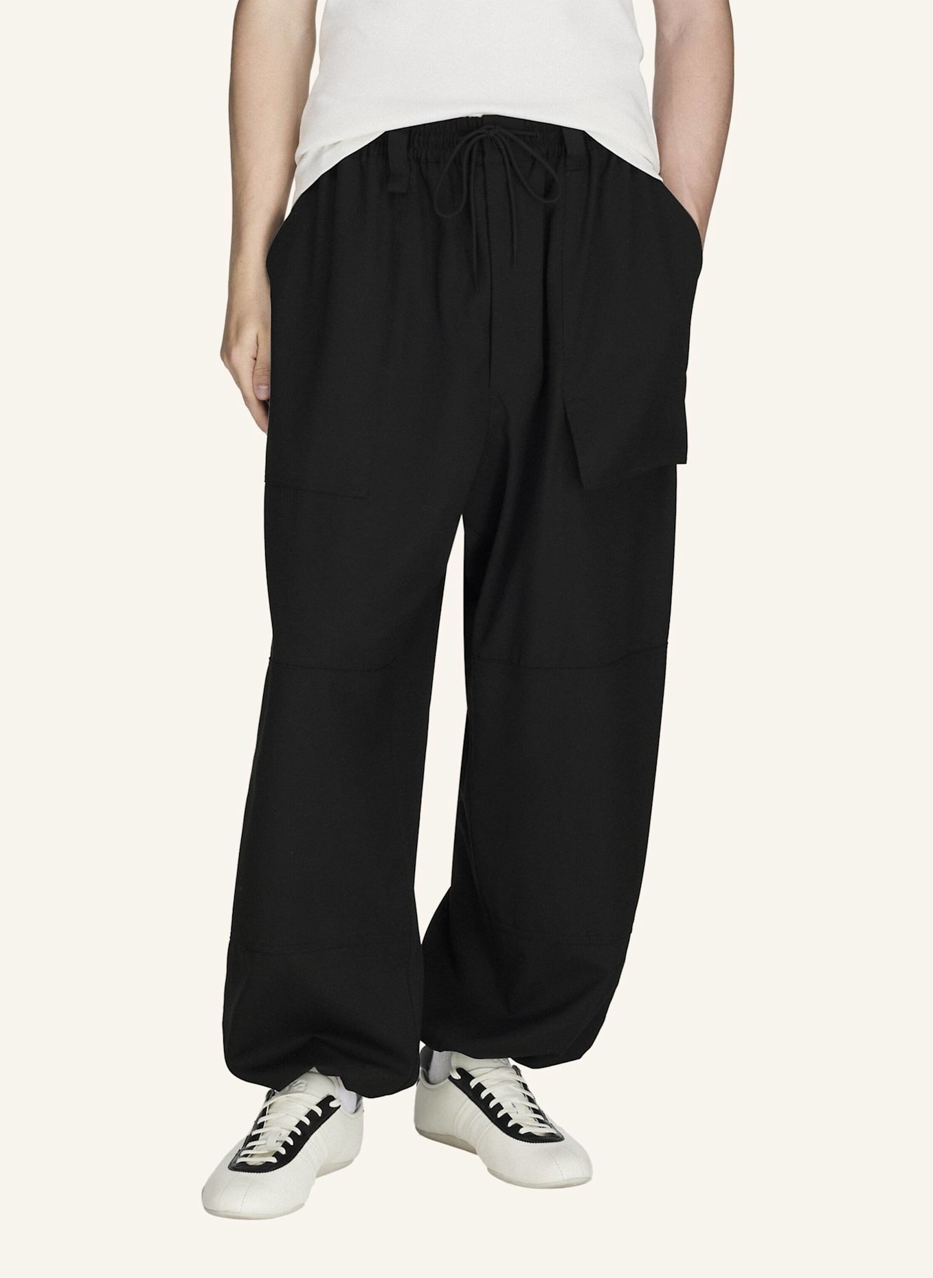 Y-3 Y-3 WEITE HOSE AUS WOLLE: SCHWARZ