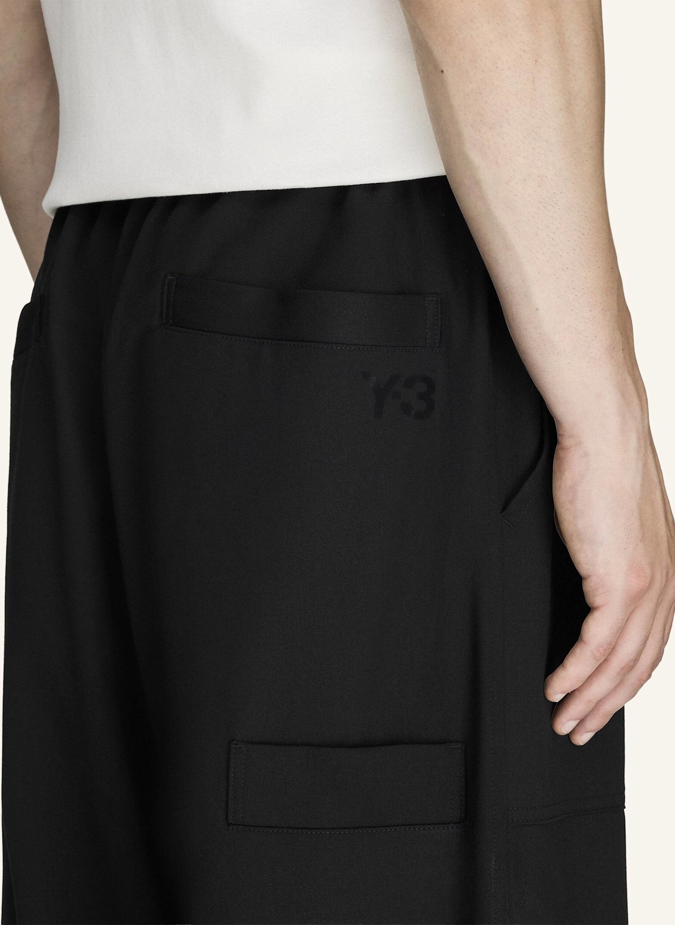 Y-3 Y-3 WEITE HOSE AUS WOLLE: SCHWARZ