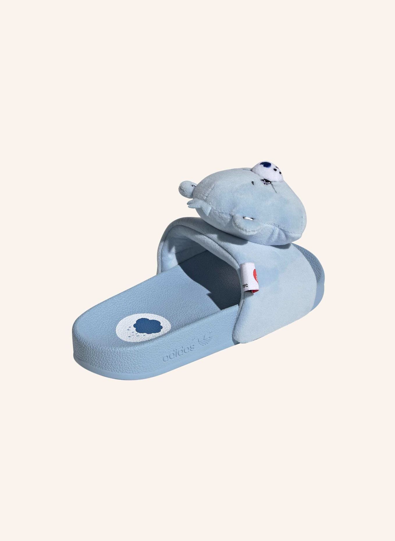 adidas Originals CARE BEARS X ADIDAS ADILETTEN: BLAU/ WEISS