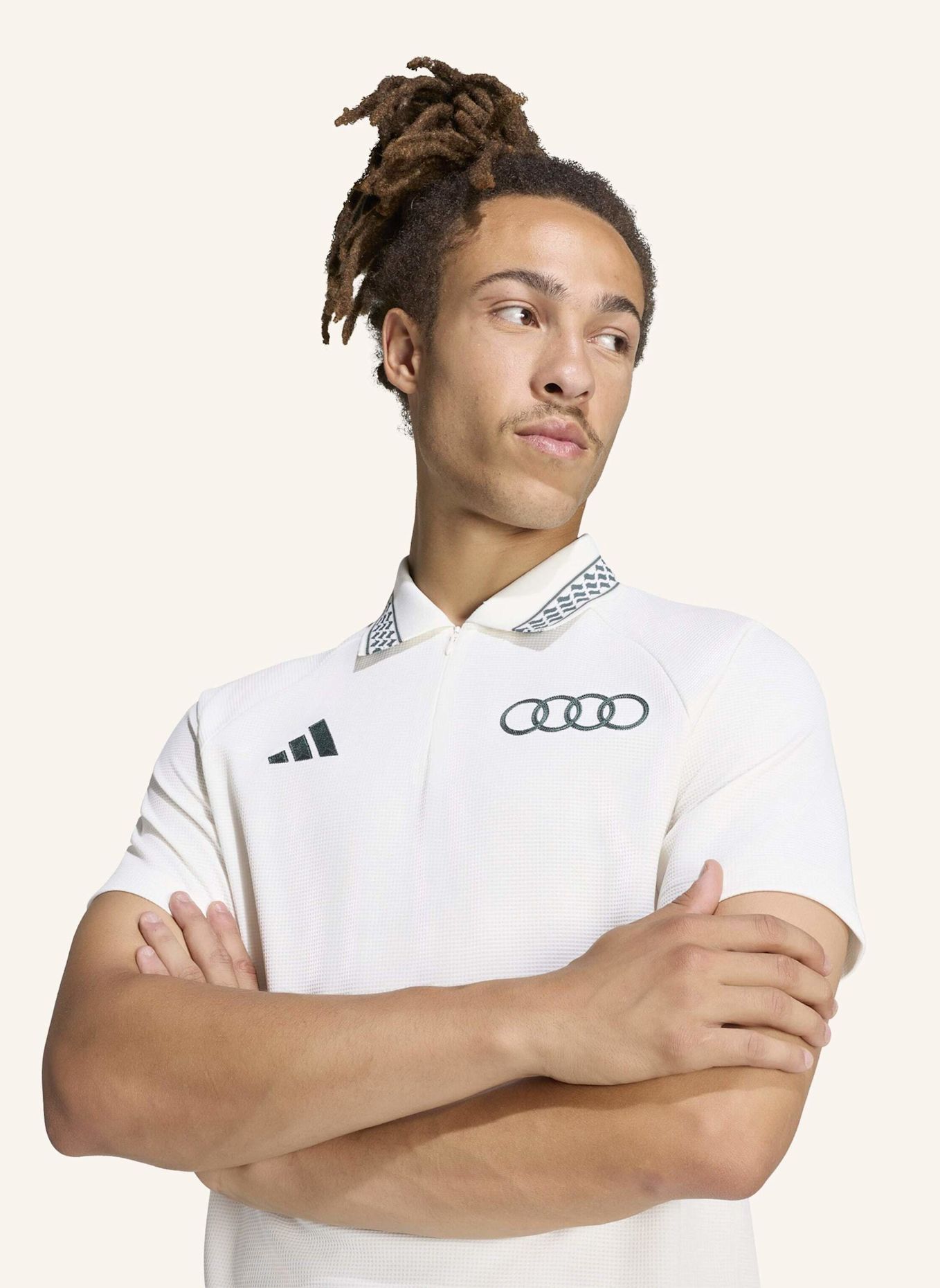 adidas AUDI REVOLUT FORMULA ONE TEAM SAMPA SOUL POLOSHIRT: WEISS