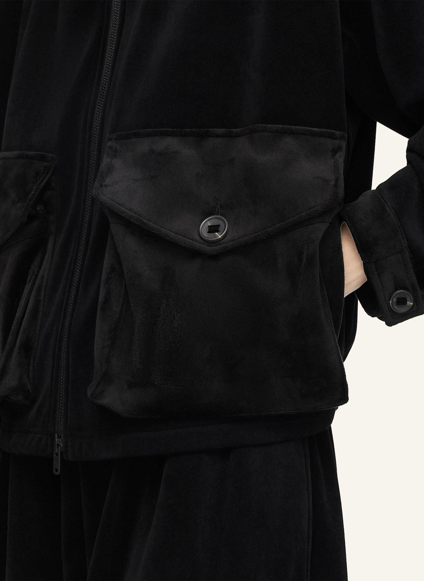 Y-3 Y-3 UTILITY BLOUSONJACKE, SAMT, CORD: SCHWARZ