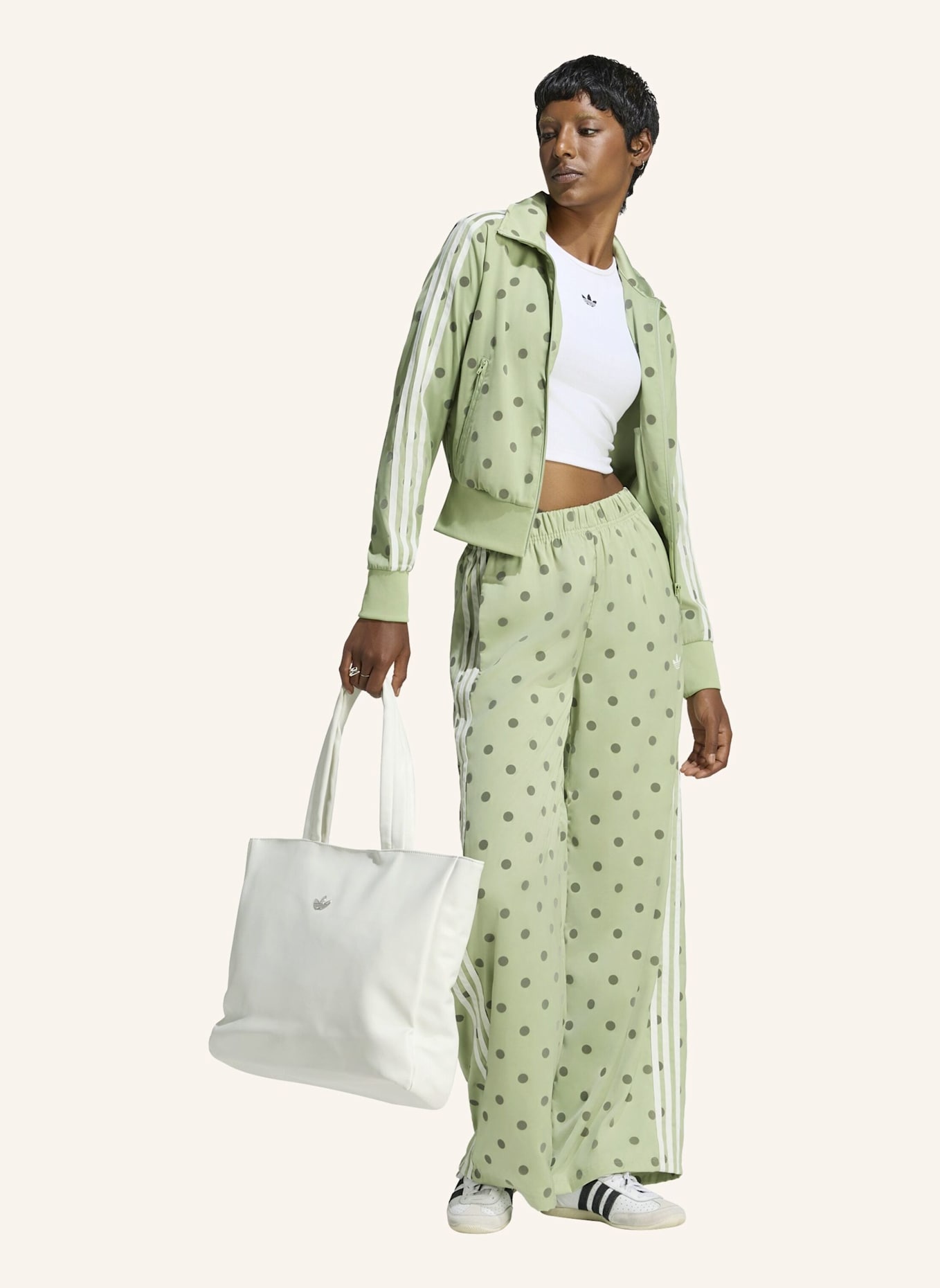adidas Originals Hose SATIN POLKA DOTS WIDE LEG PANT: GRÜN