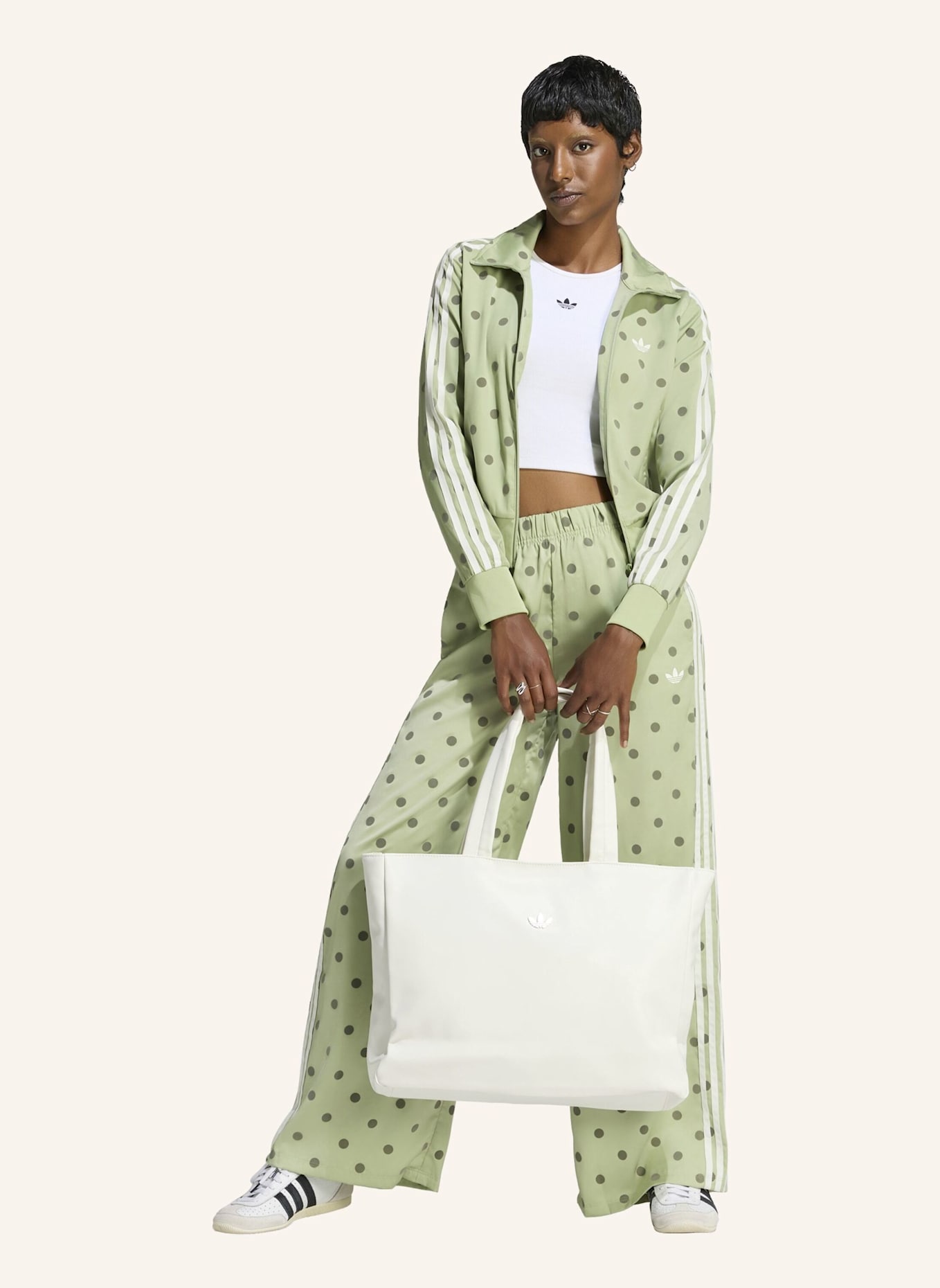 adidas Originals Sweatjacke SATIN POLKA DOTS TT: GRÜN