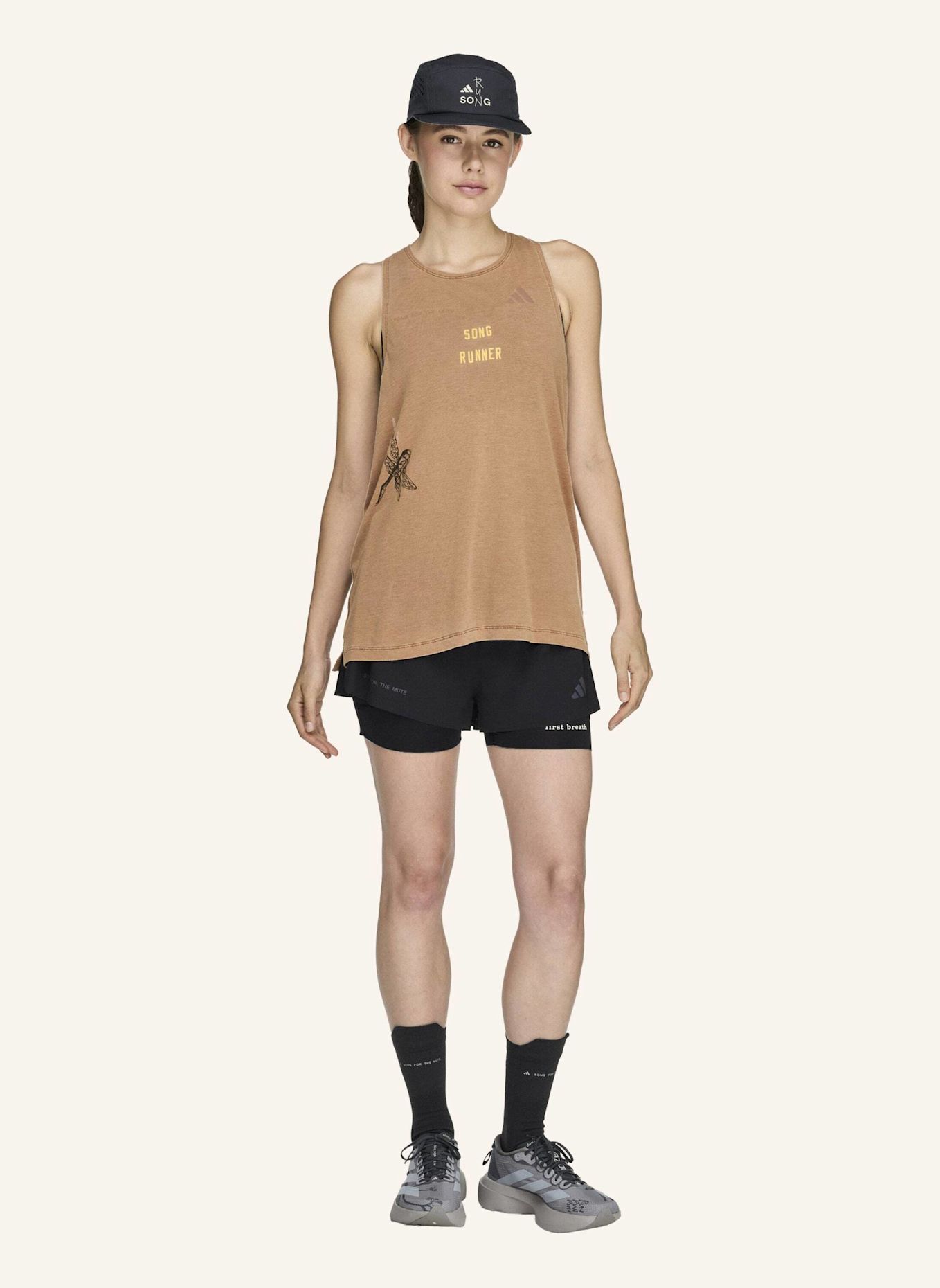 adidas ADIDAS RUNNING X SONG FOR THE MUTE TANKTOP: BRAUN