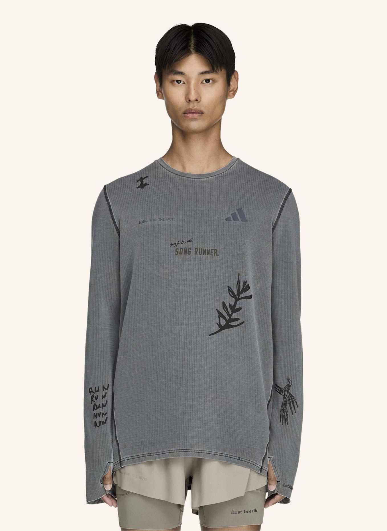 adidas ADIDAS RUNNING X SONG FOR THE MUTE LONGSLEEVE: GRAU