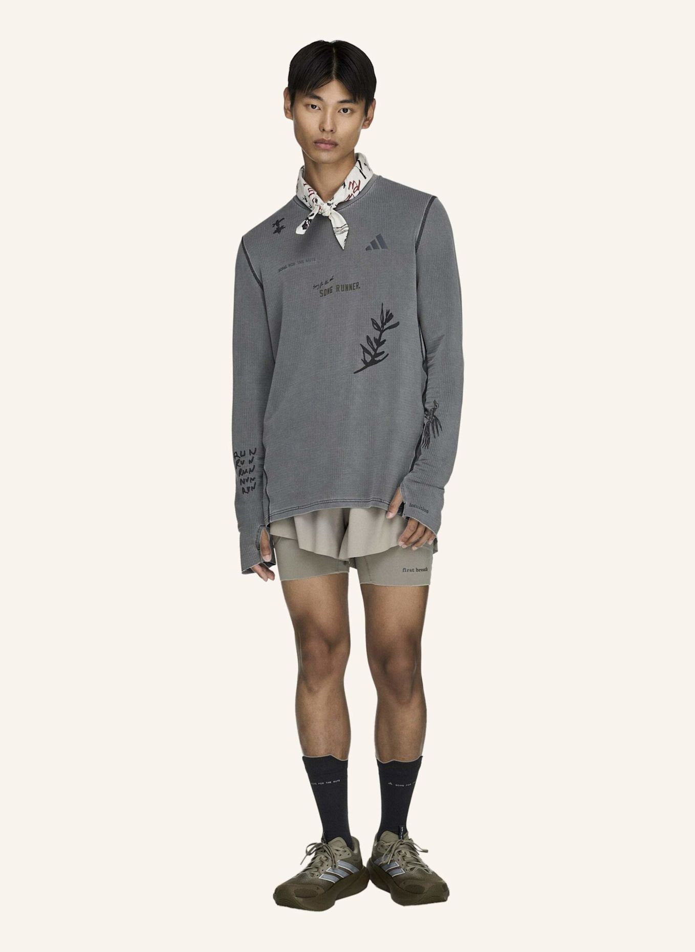 adidas ADIDAS RUNNING X SONG FOR THE MUTE LONGSLEEVE: GRAU