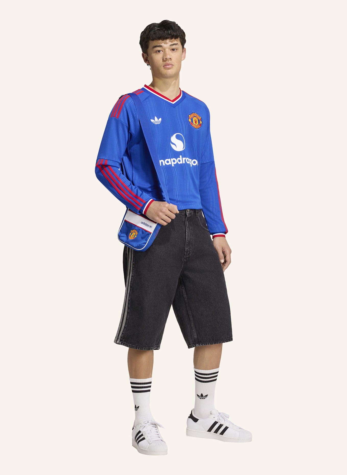 adidas MANCHESTER UNITED 26/27 AUSWÄRTSTRIKOT, LANGÄRMELIG: BLAU