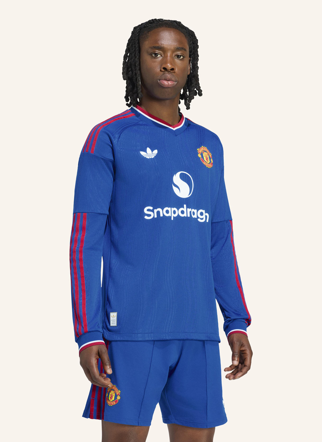 adidas MANCHESTER UNITED 26/27 AUTHENTIC AUSWÄRTSTRIKOT, LANGÄRMELIG: BLAU