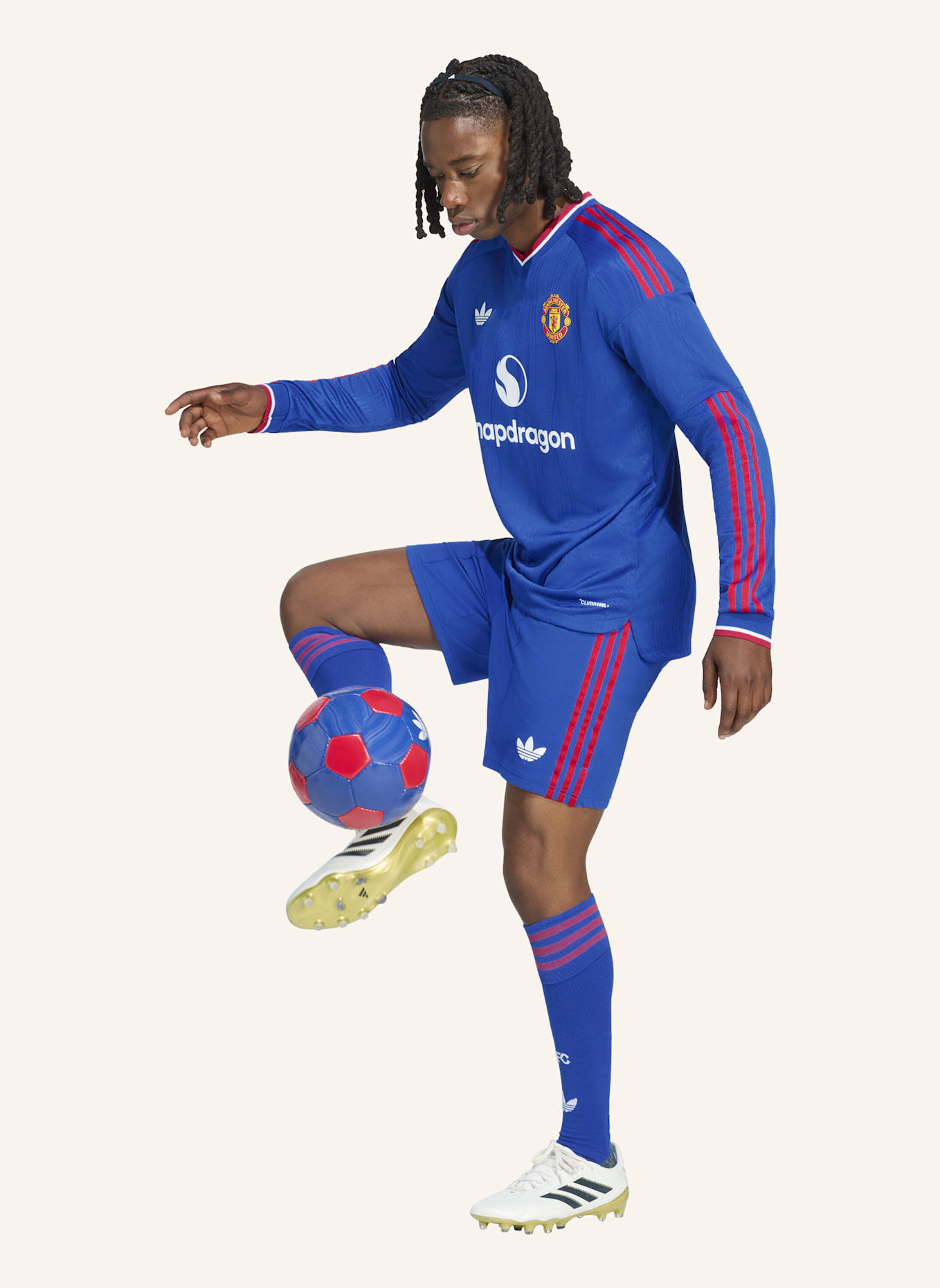 adidas MANCHESTER UNITED 26/27 AUTHENTIC AUSWÄRTSTRIKOT, LANGÄRMELIG: BLAU