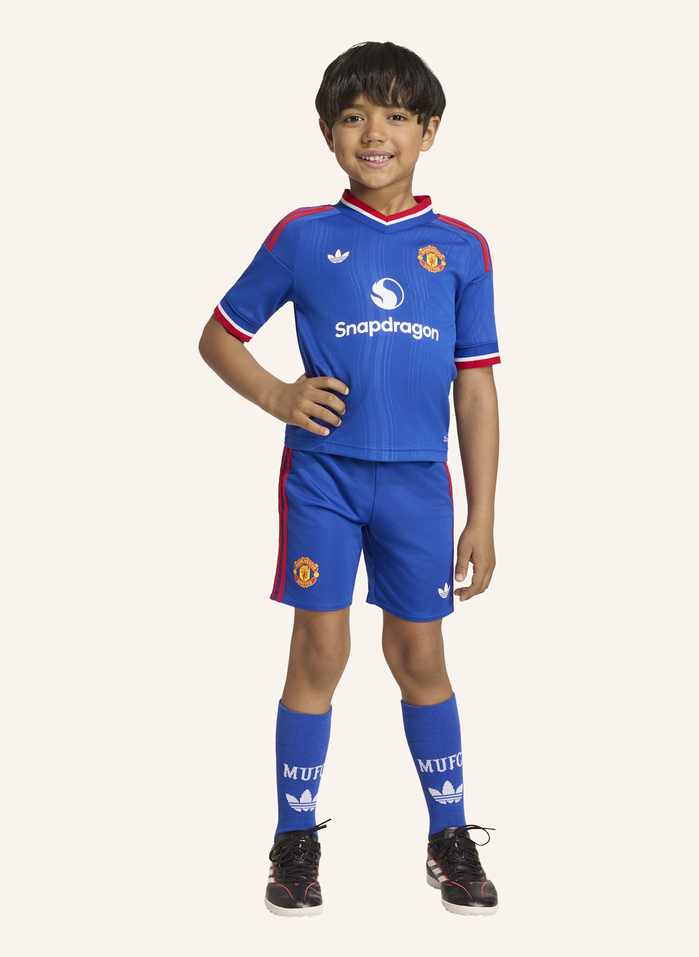 adidas MANCHESTER UNITED 26/27 KIDS AUSWÄRTS-SET: BLAU