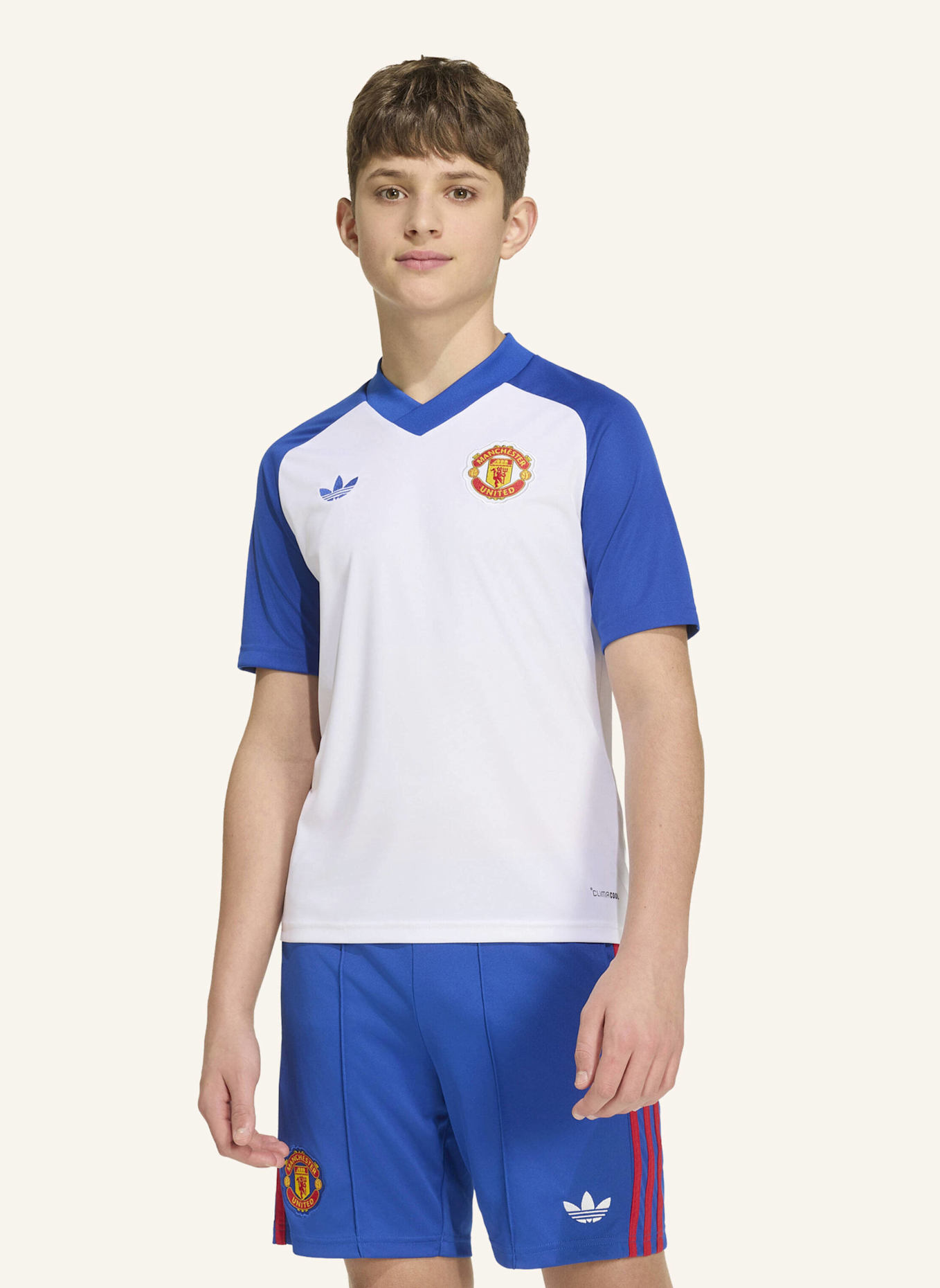 adidas MANCHESTER UNITED 26/27 KIDS PRE-MATCH TRIKOT: WEISS