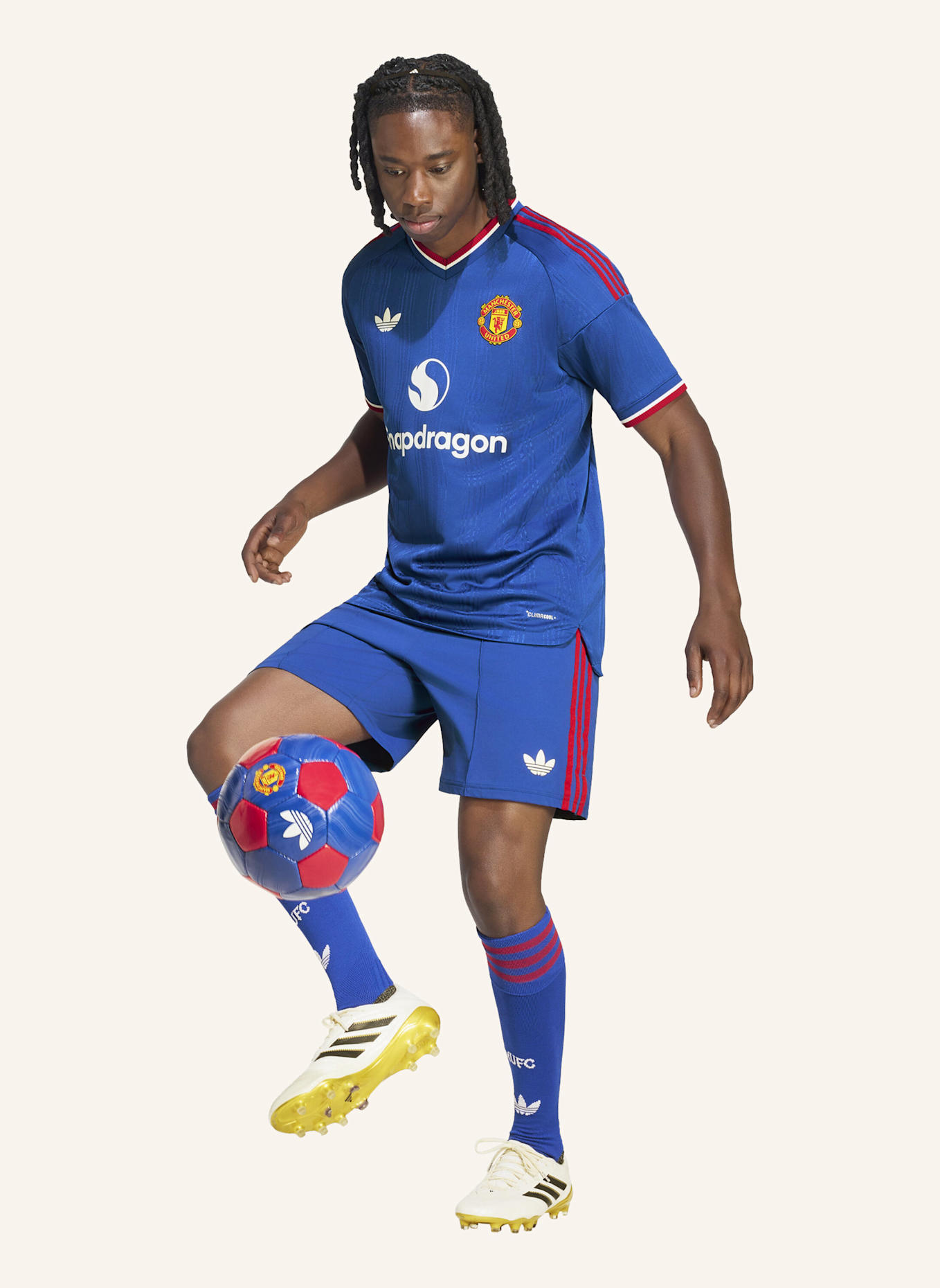 adidas MANCHESTER UNITED 26/27 AUTHENTIC AUSWÄRTSTRIKOT: BLAU