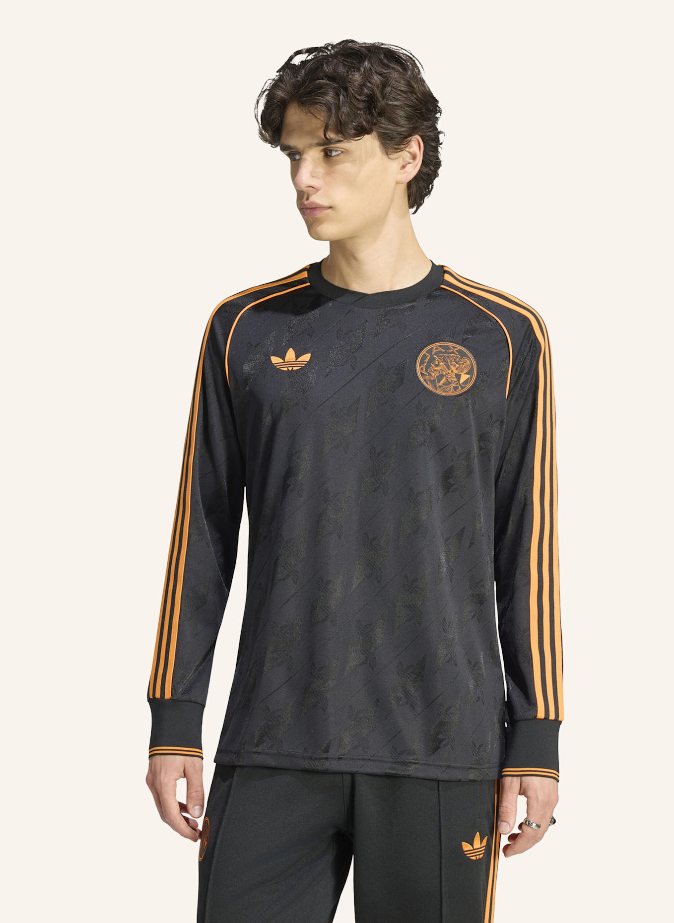 adidas AJAX AMSTERDAM ORIGINALS TRIKOT, LANGÄRMELIG: SCHWARZ