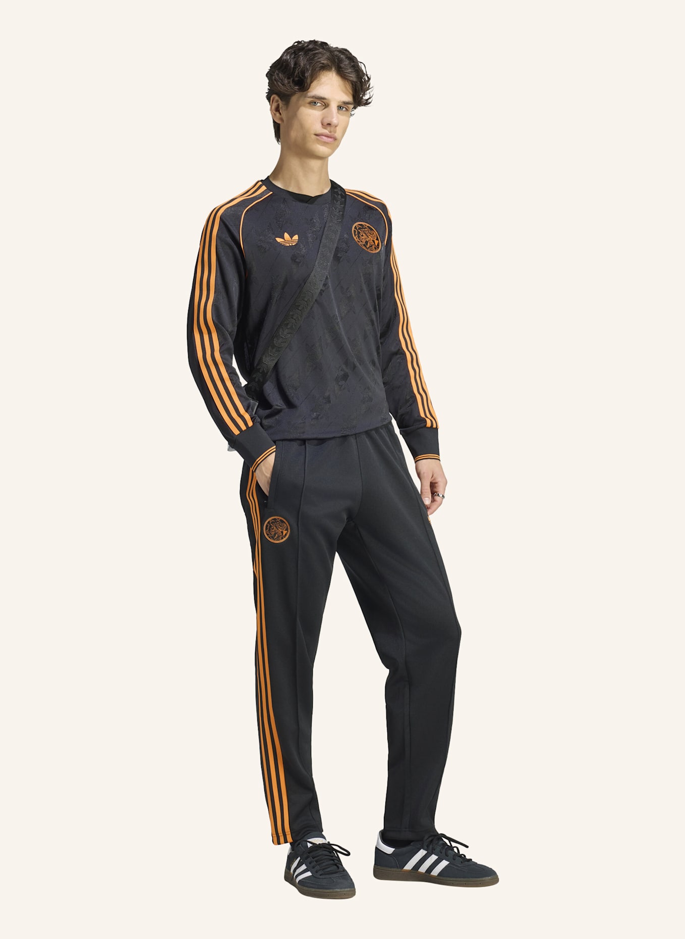 adidas AJAX AMSTERDAM ORIGINALS TRIKOT, LANGÄRMELIG: SCHWARZ