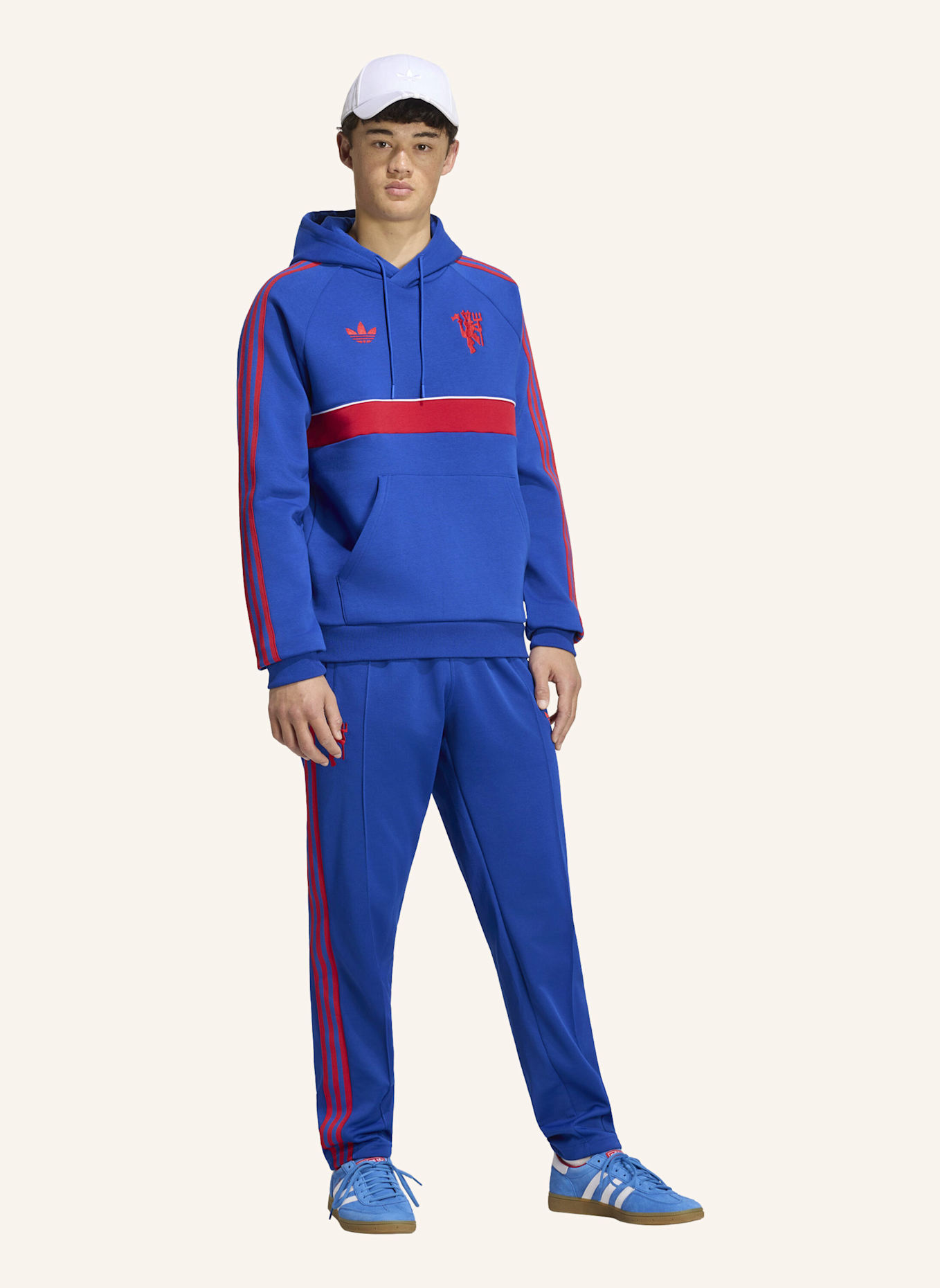 adidas MANCHESTER UNITED ORIGINALS HOODIE: BLAU