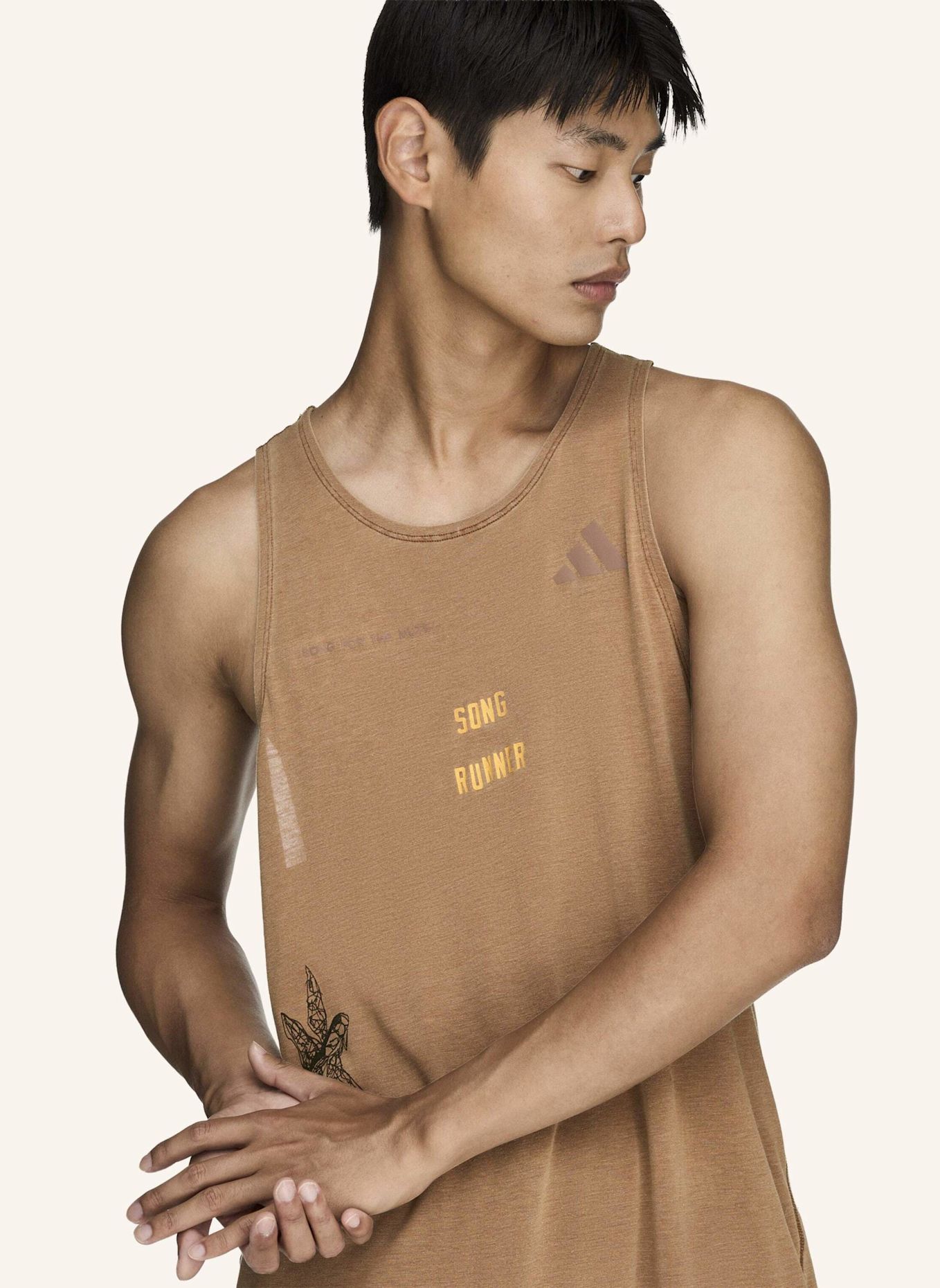 adidas ADIDAS RUNNING X SONG FOR THE MUTE TANKTOP: BRAUN