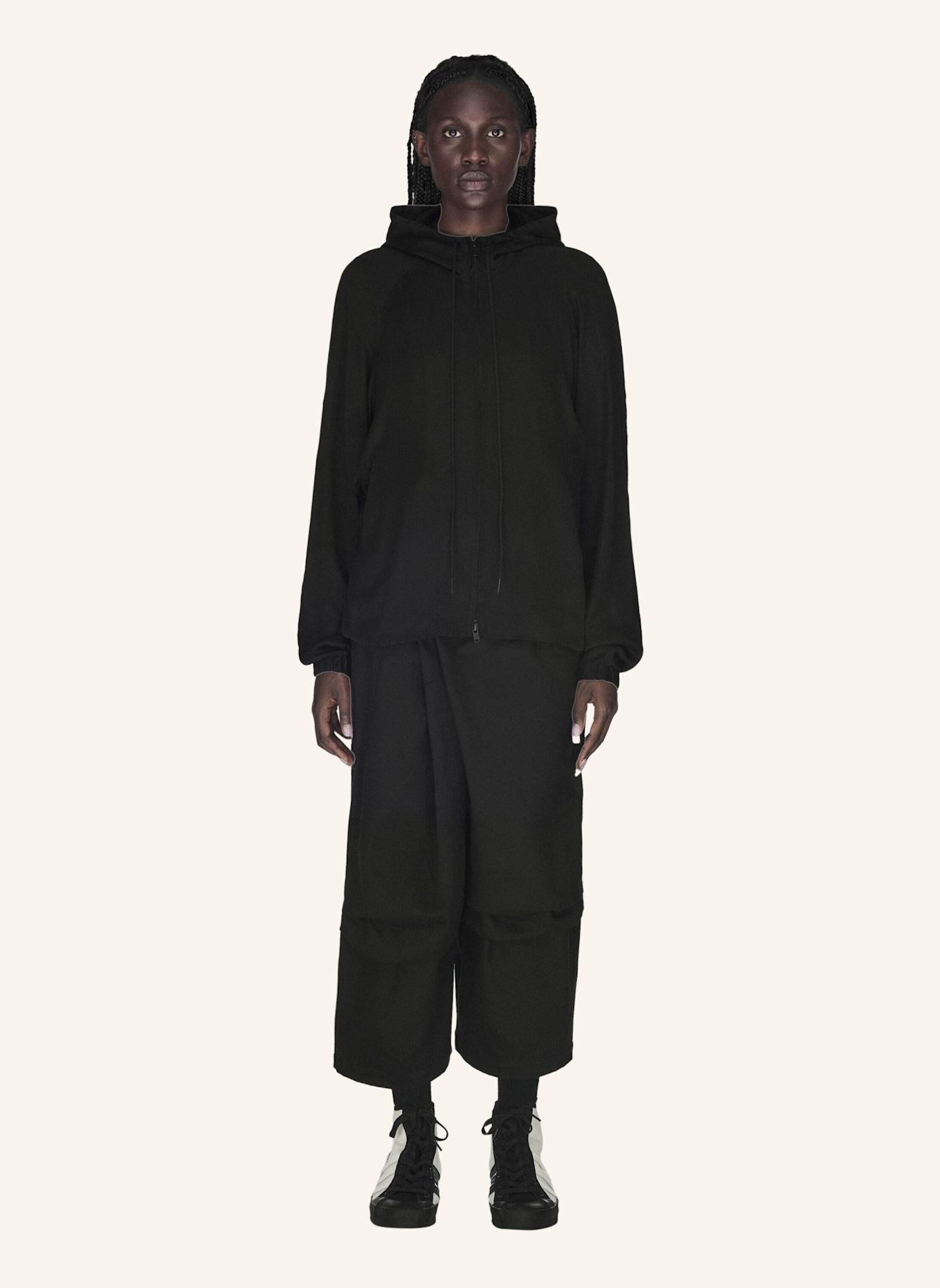 Y-3 Y-3 HOSE, TWILL, WEITES BEIN: SCHWARZ