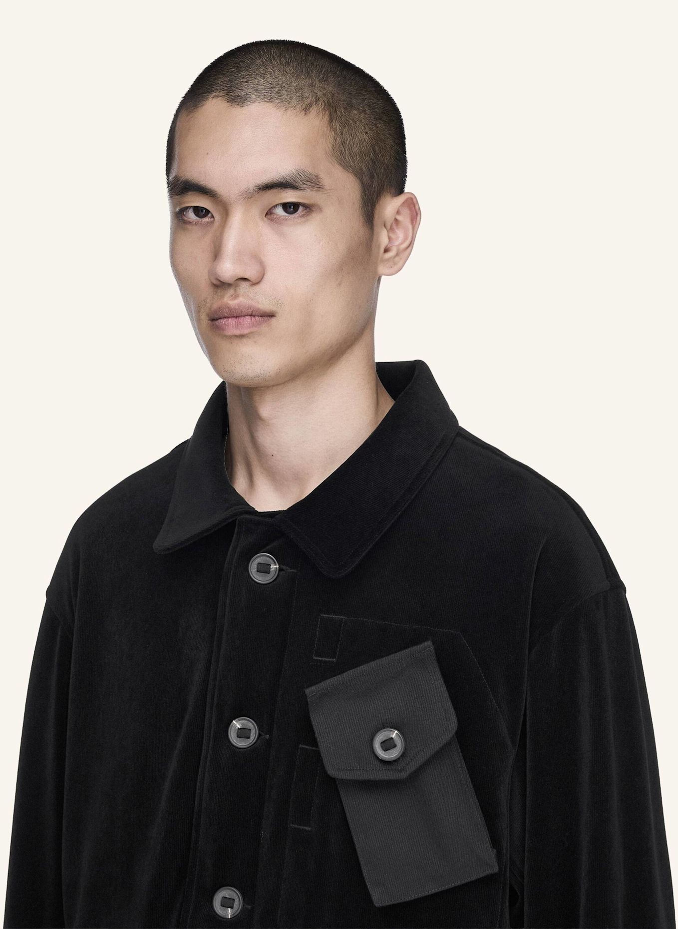 Y-3 Y-3 UTILITY-BLOUSON, SAMTCORD: SCHWARZ