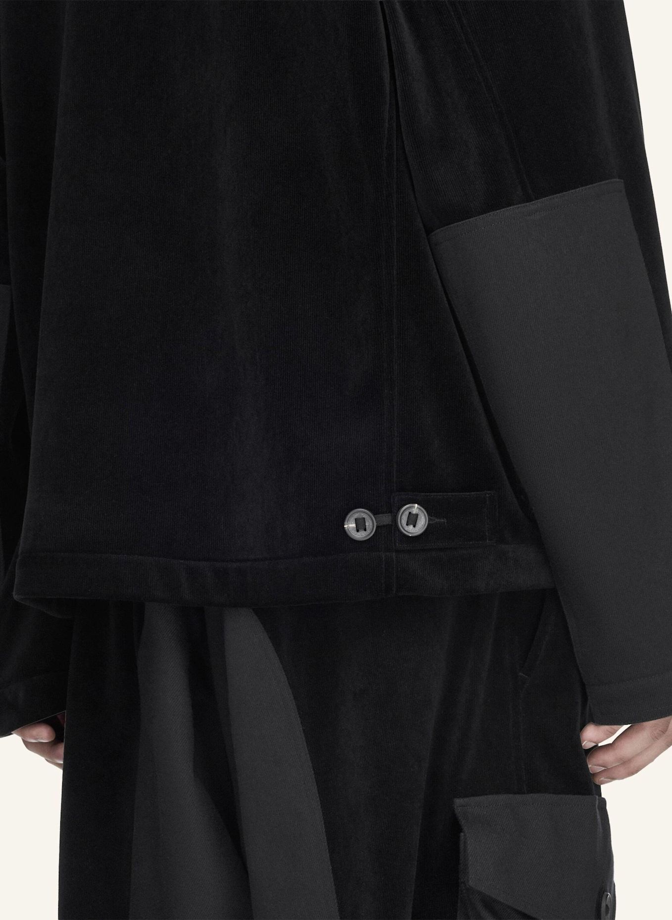 Y-3 Y-3 UTILITY-BLOUSON, SAMTCORD: SCHWARZ