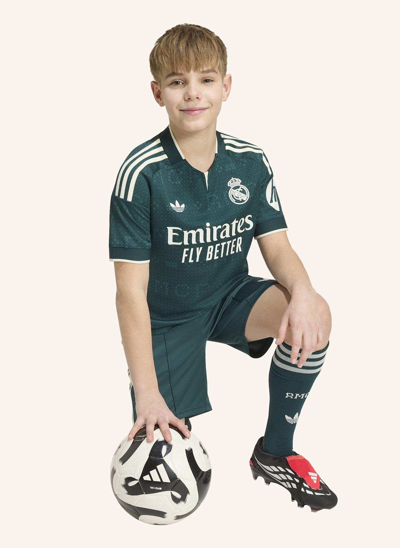 adidas REAL MADRID 26/27 KIDS AUSWÄRTSTRIKOT: GRÜN