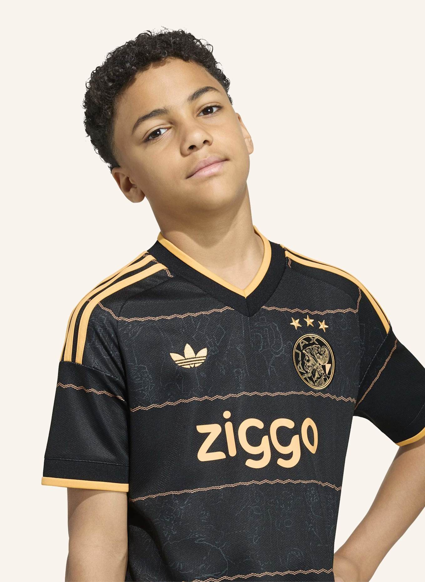 adidas AJAX AMSTERDAM 26/27 KIDS AUSWÄRTSTRIKOT: SCHWARZ/ ORANGE