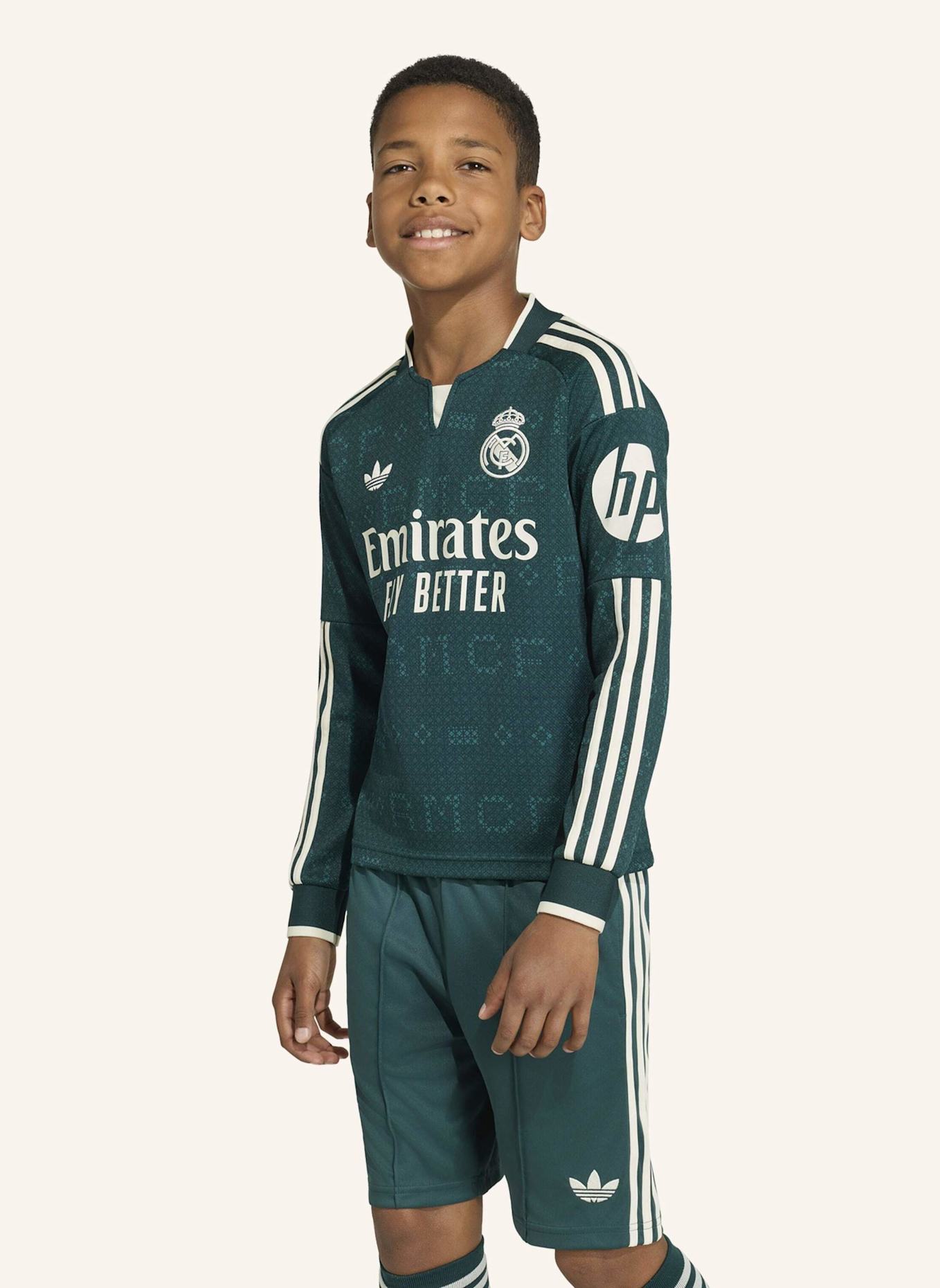 adidas REAL MADRID 26/27 KIDS LANGÄRMELIGES AUSWÄRTSTRIKOT: GRÜN