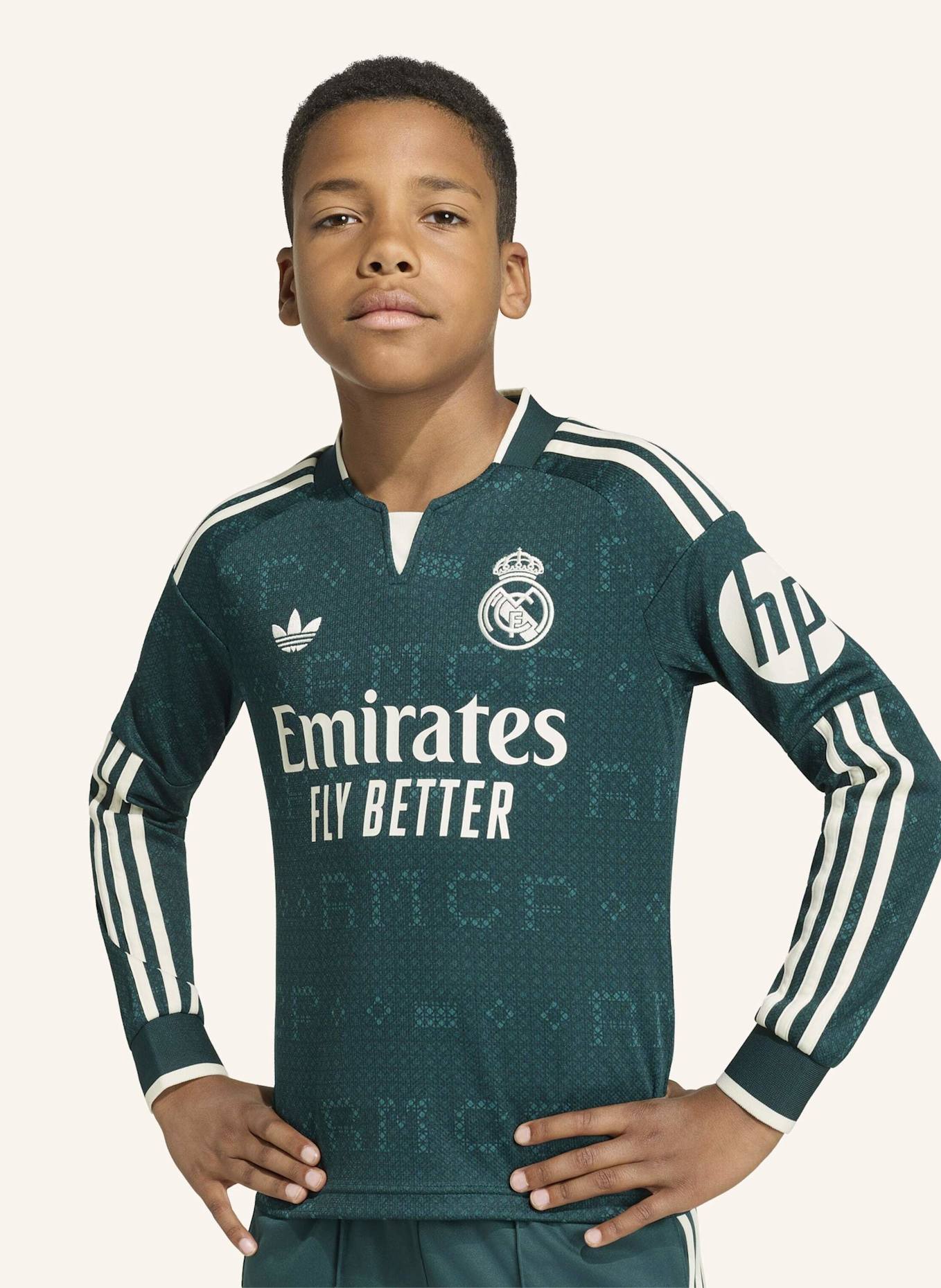 adidas REAL MADRID 26/27 KIDS LANGÄRMELIGES AUSWÄRTSTRIKOT: GRÜN