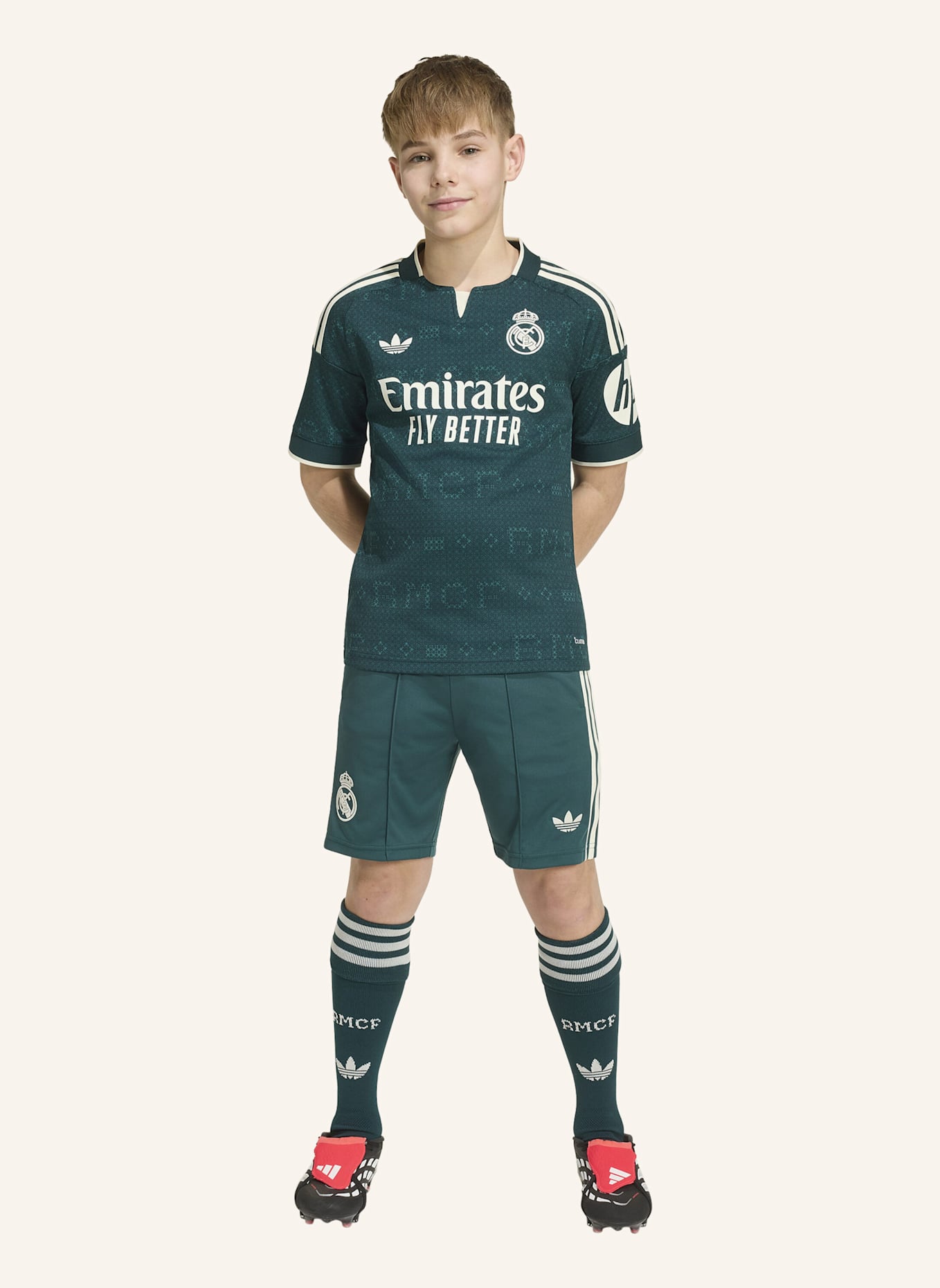 adidas REAL MADRID 26/27 KIDS AUSWÄRTSAUSRÜSTUNG: GRÜN