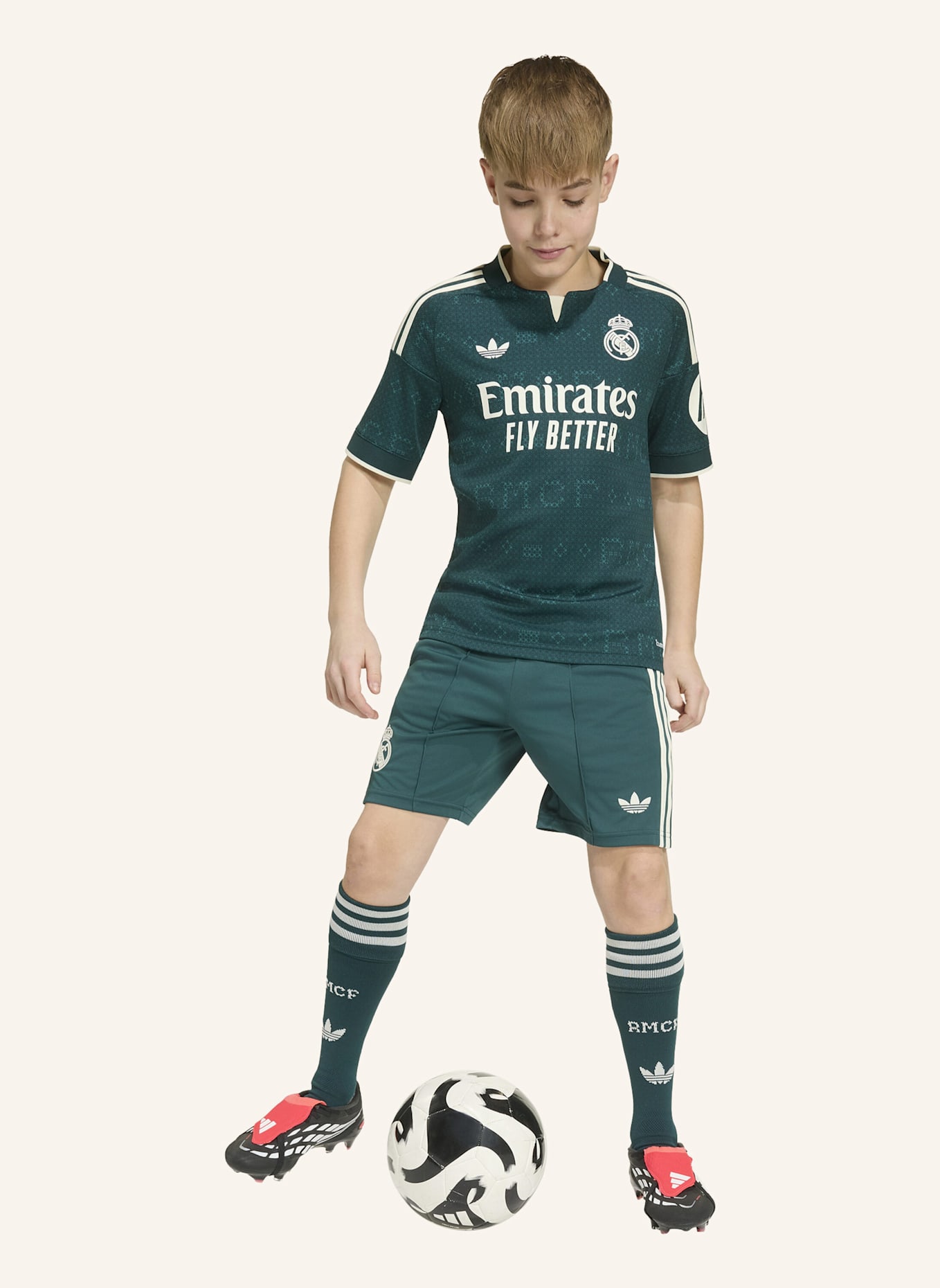 adidas REAL MADRID 26/27 KIDS AUSWÄRTSAUSRÜSTUNG: GRÜN