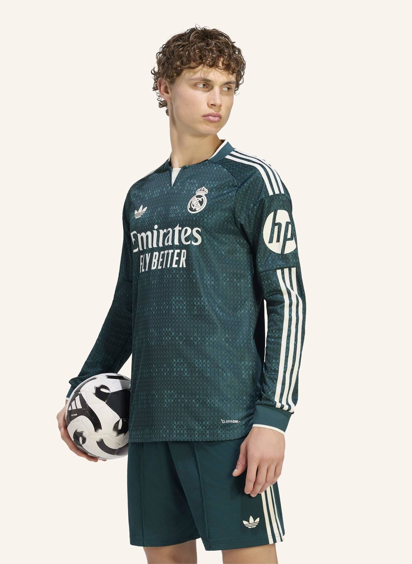 adidas REAL MADRID 26/27 AUTHENTIC AUSWÄRTSTRIKOT, LANGÄRMELIG: GRÜN